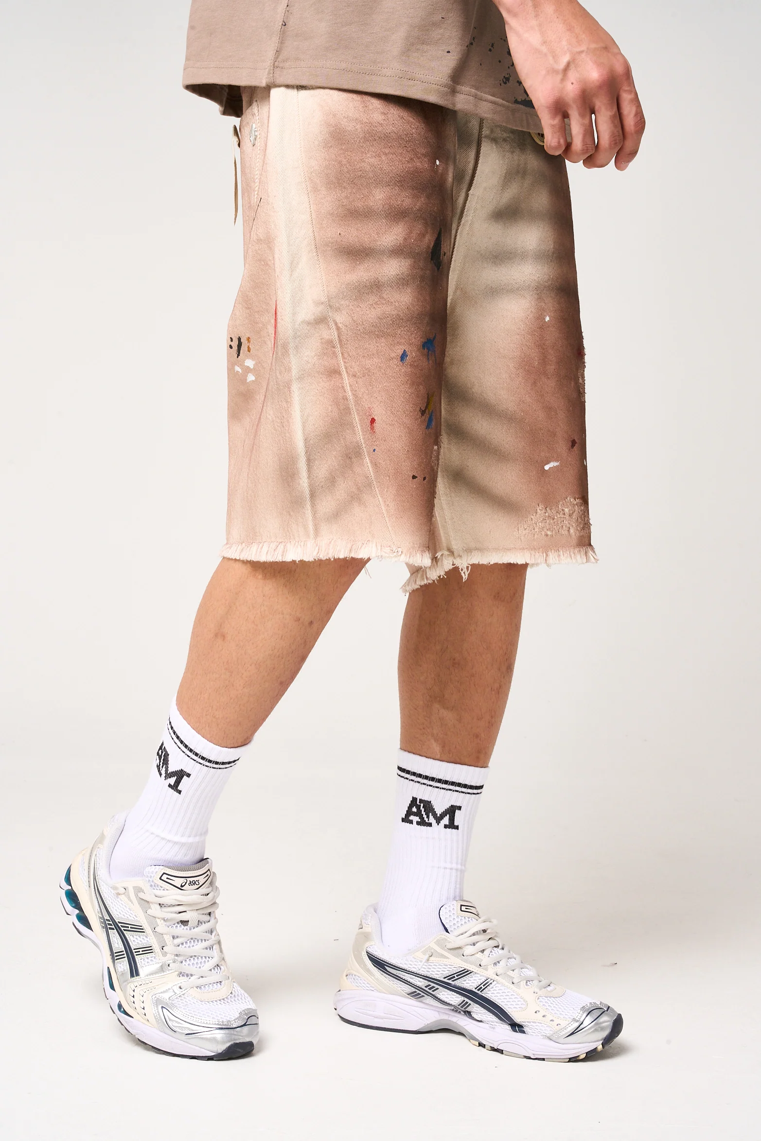 Abasalo Beige Denim Shorts - Image 5