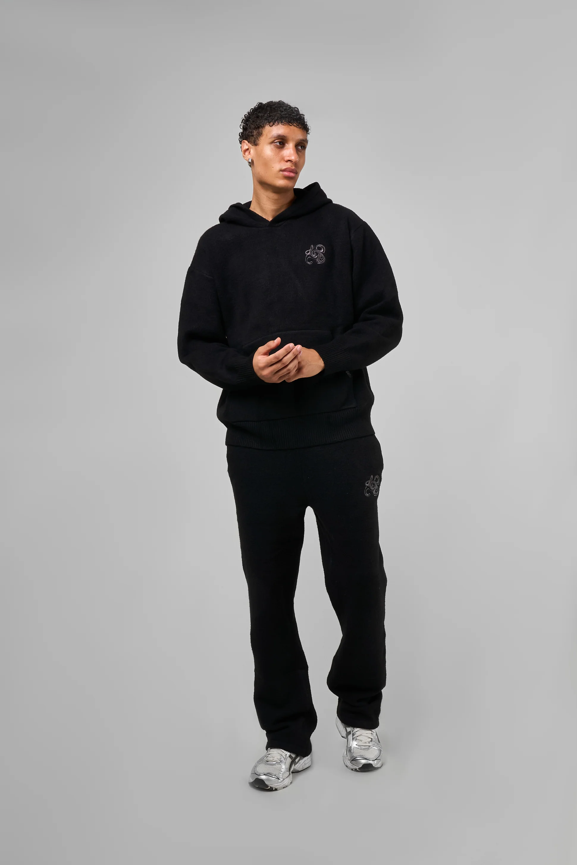 Amos Black Knitted Hoodie - Image 4