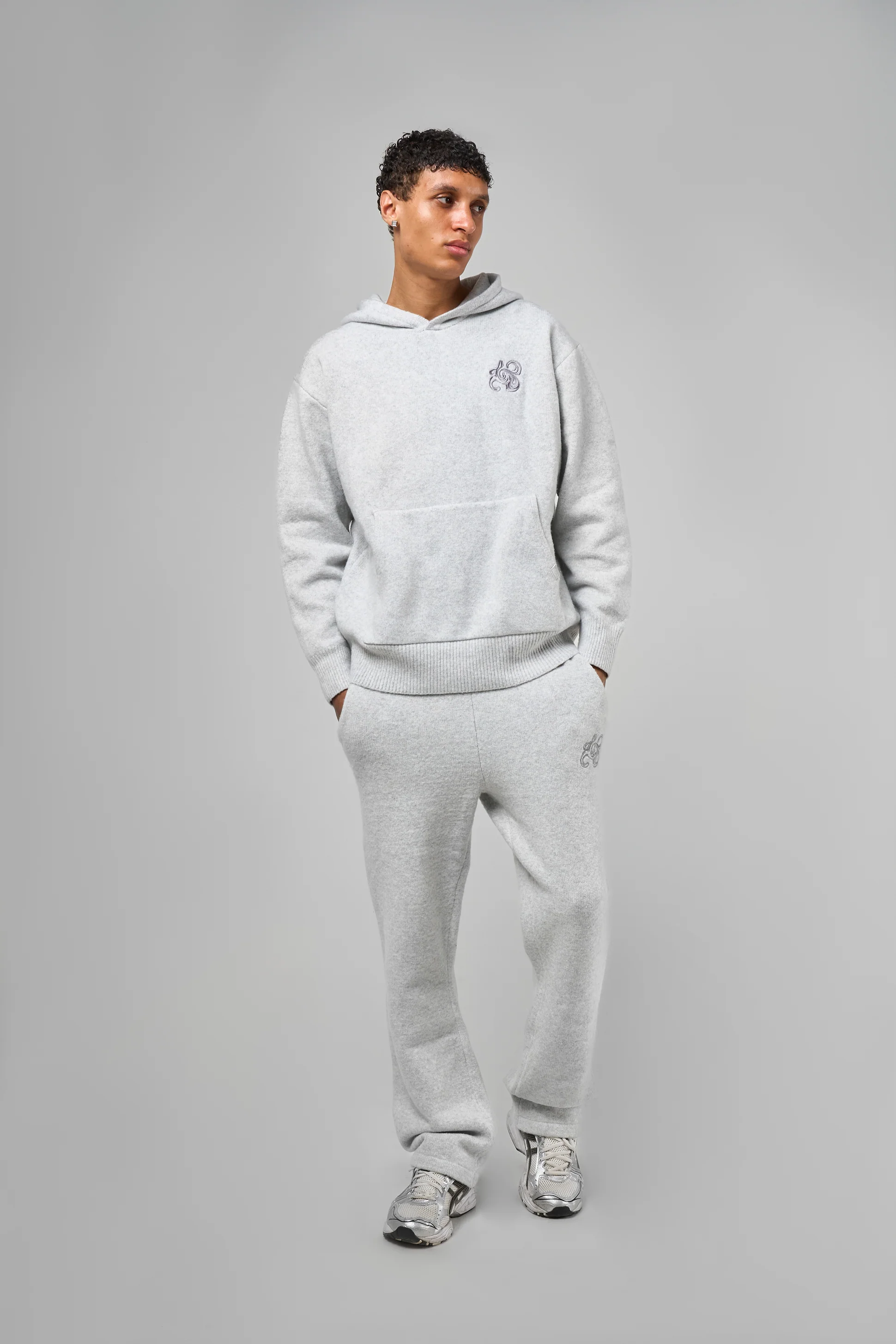 Amos Grey Knitted Jogger - Image 5