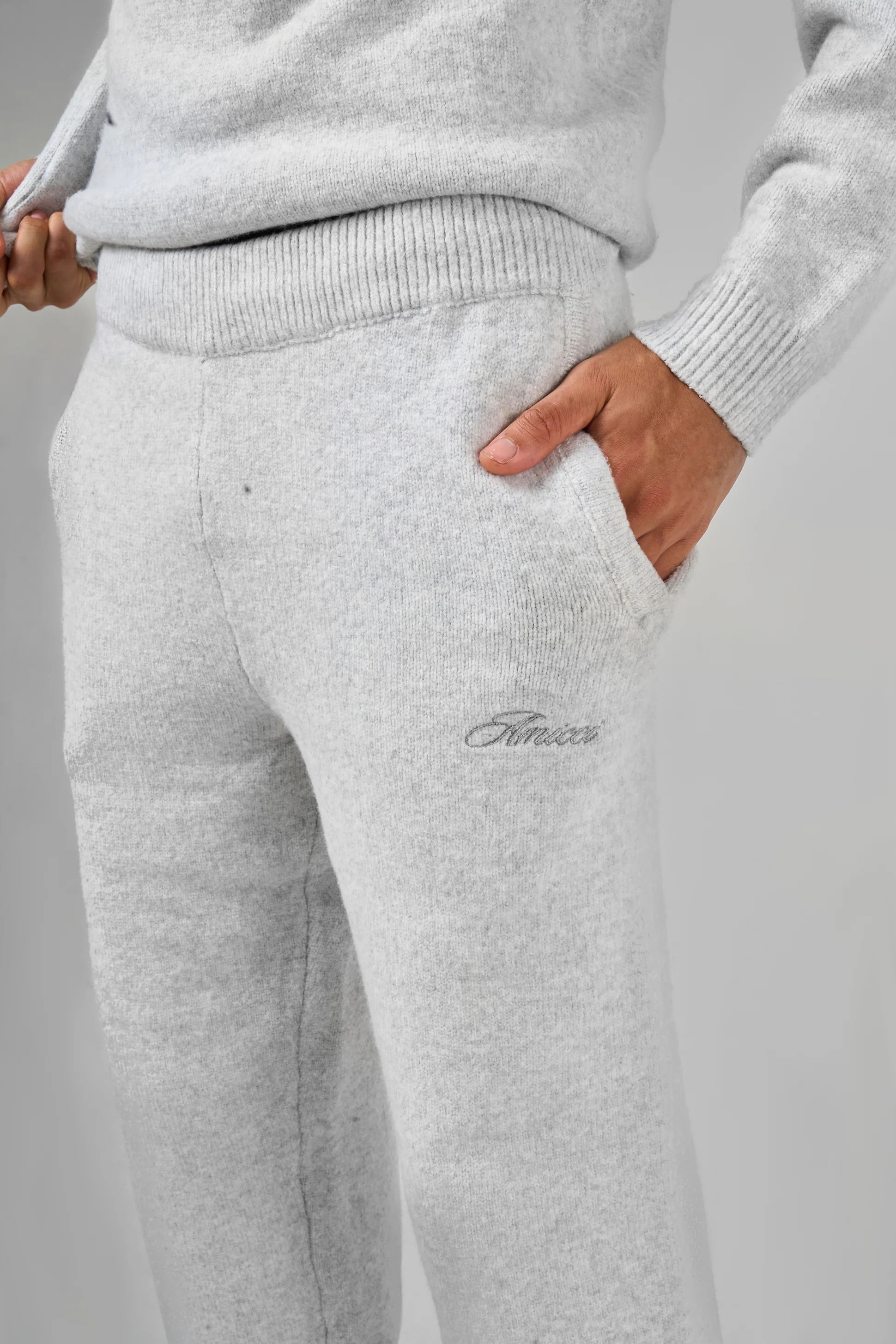 Dexter Grey Knitted Joggers - Image 5