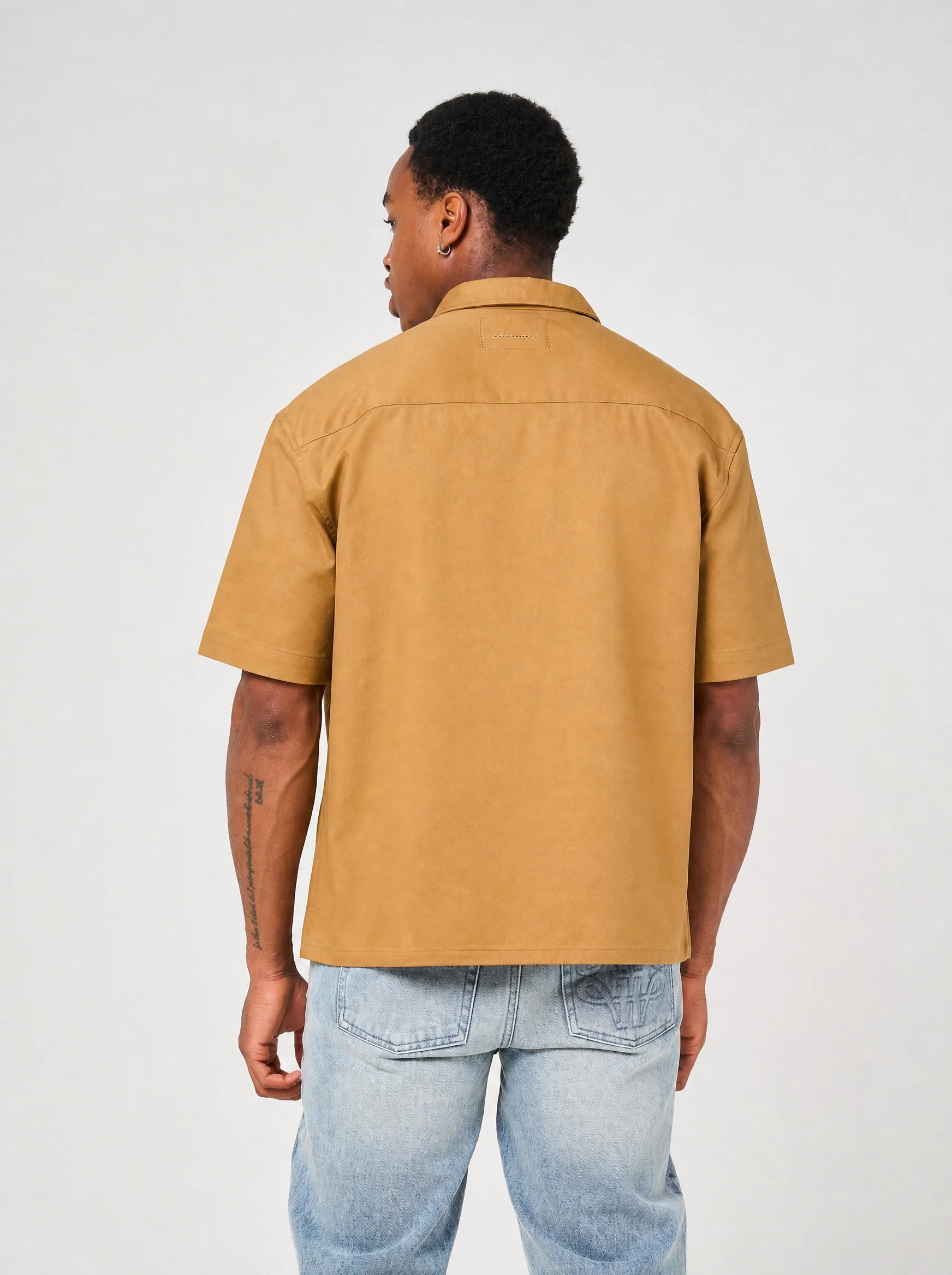 Blaise Cotton Twill Beige Shirt - Image 5