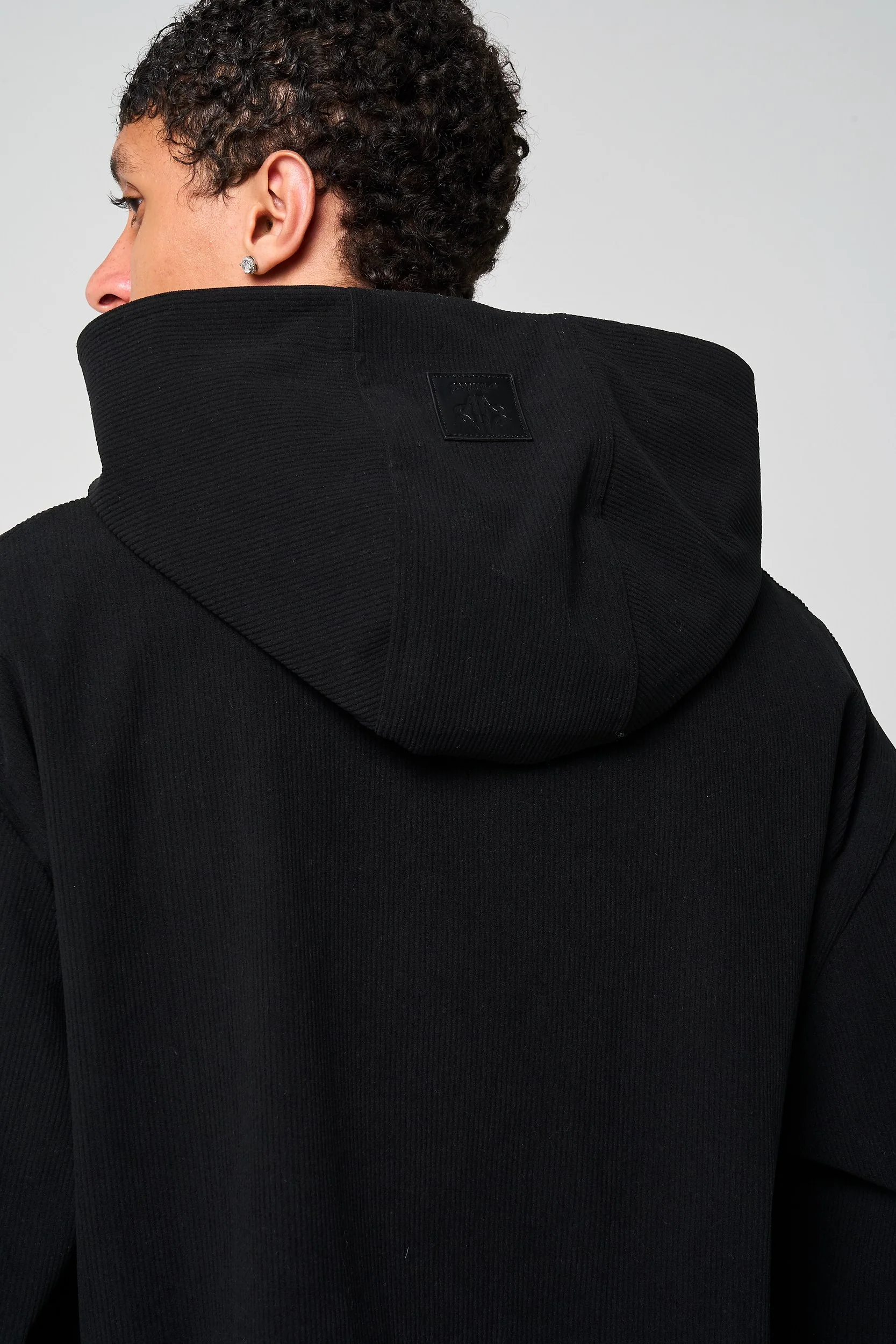 Cylinder Black Needlecord Hoodie - Image 5