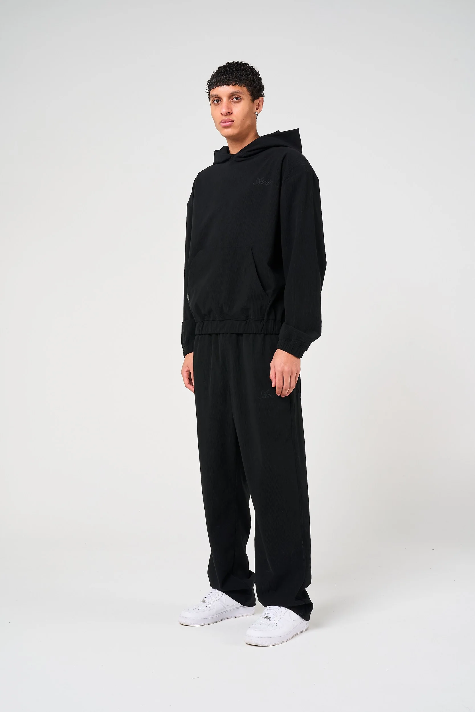 Cylinder Black Needlecord Hoodie - Image 6