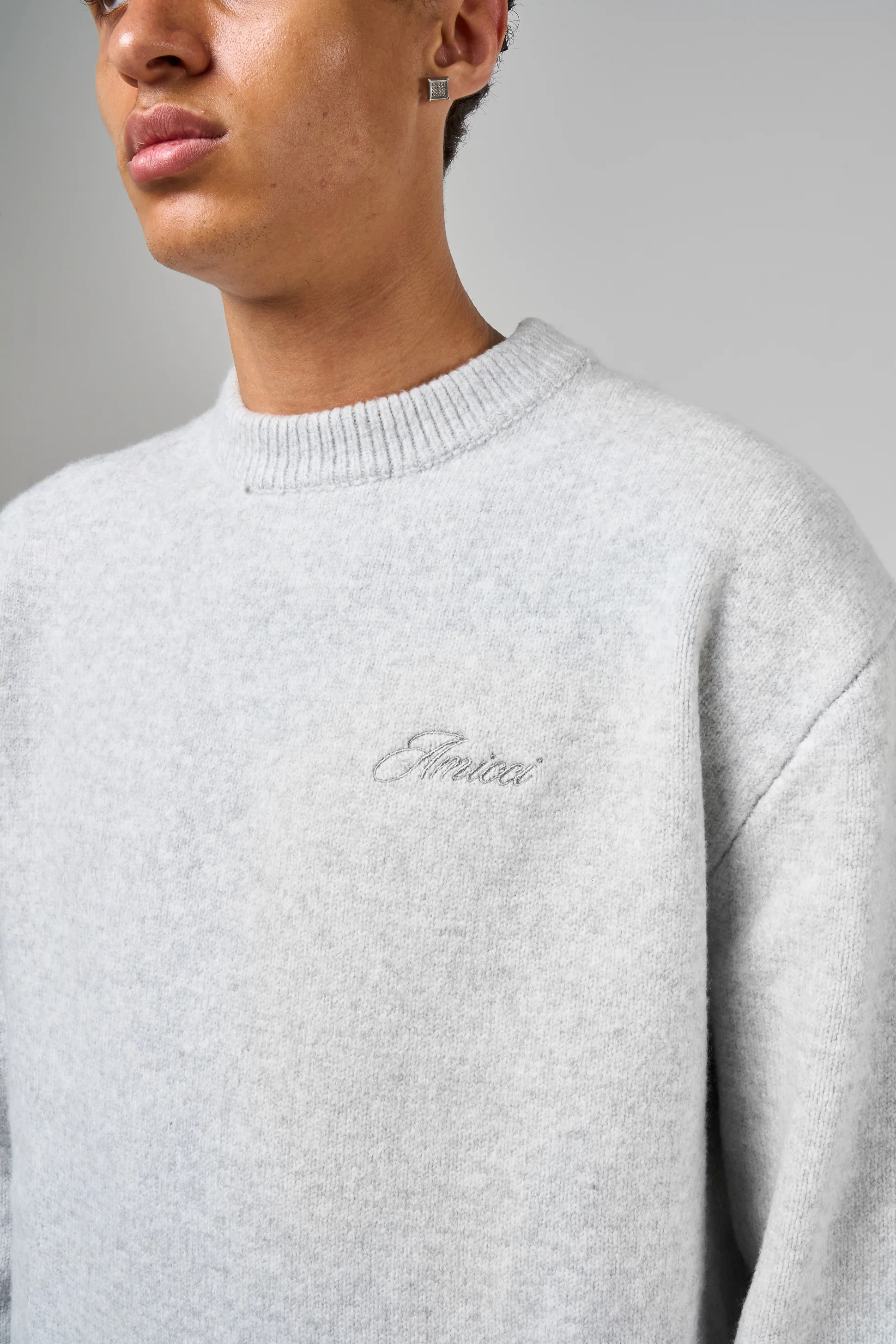 Dexter Grey Knitted Sweatshirt - Image 6