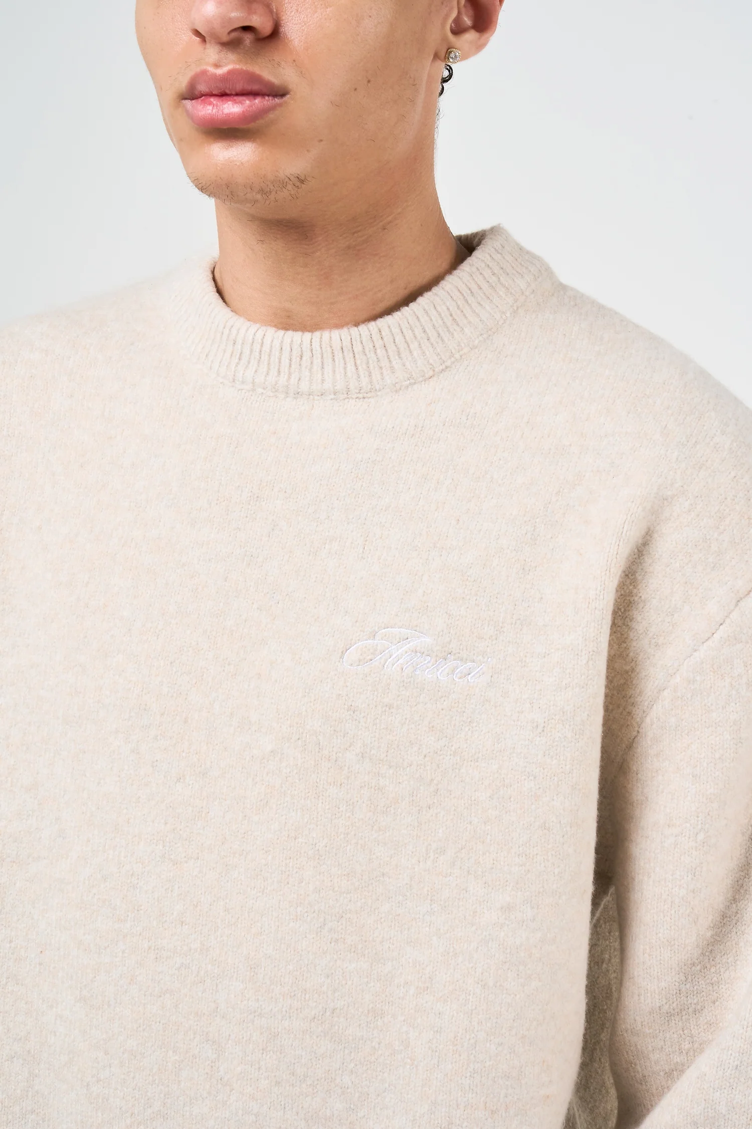 Dexter Beige Knitted Sweatshirt - Image 4