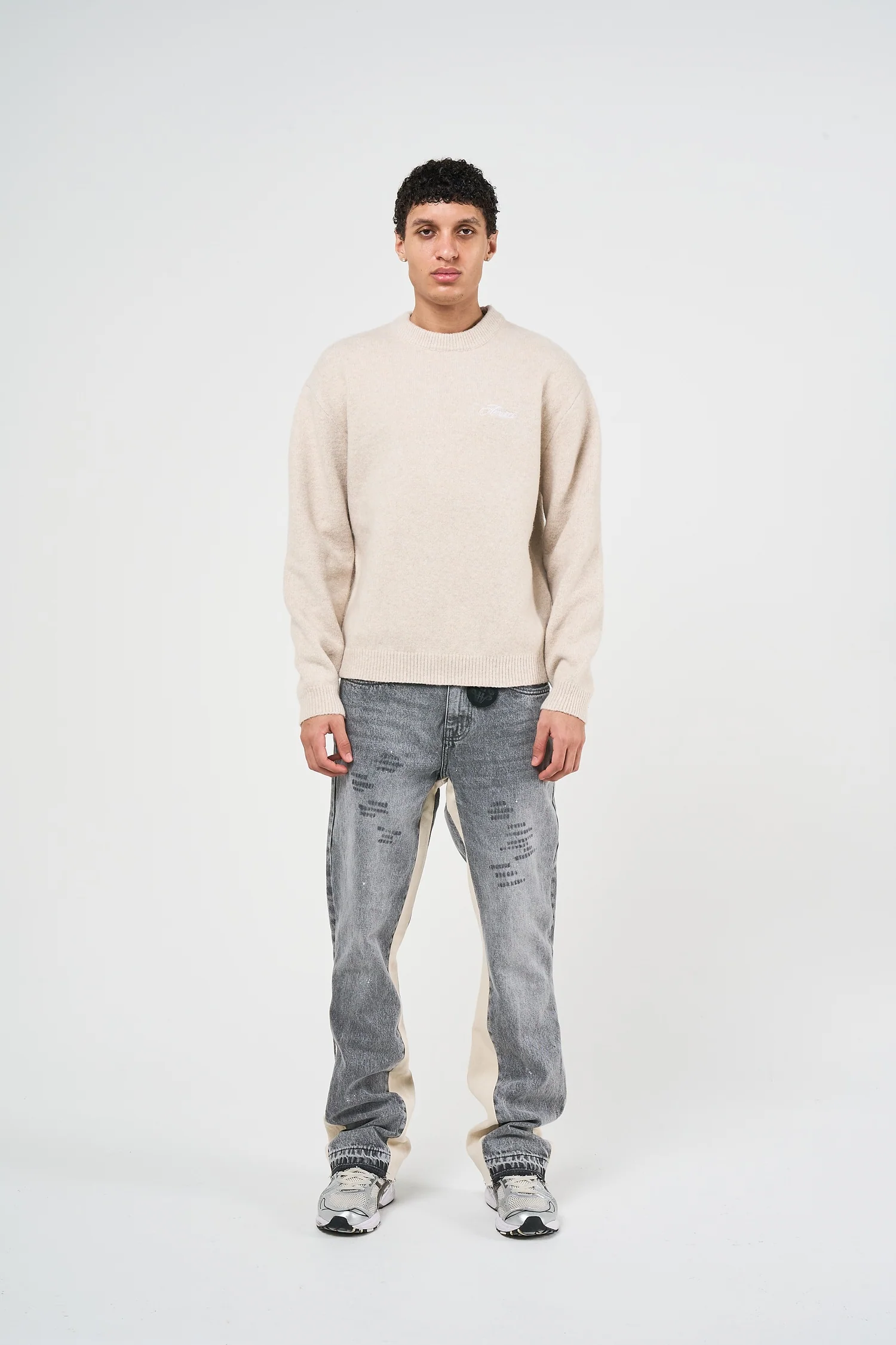 Dexter Beige Knitted Sweatshirt - Image 5