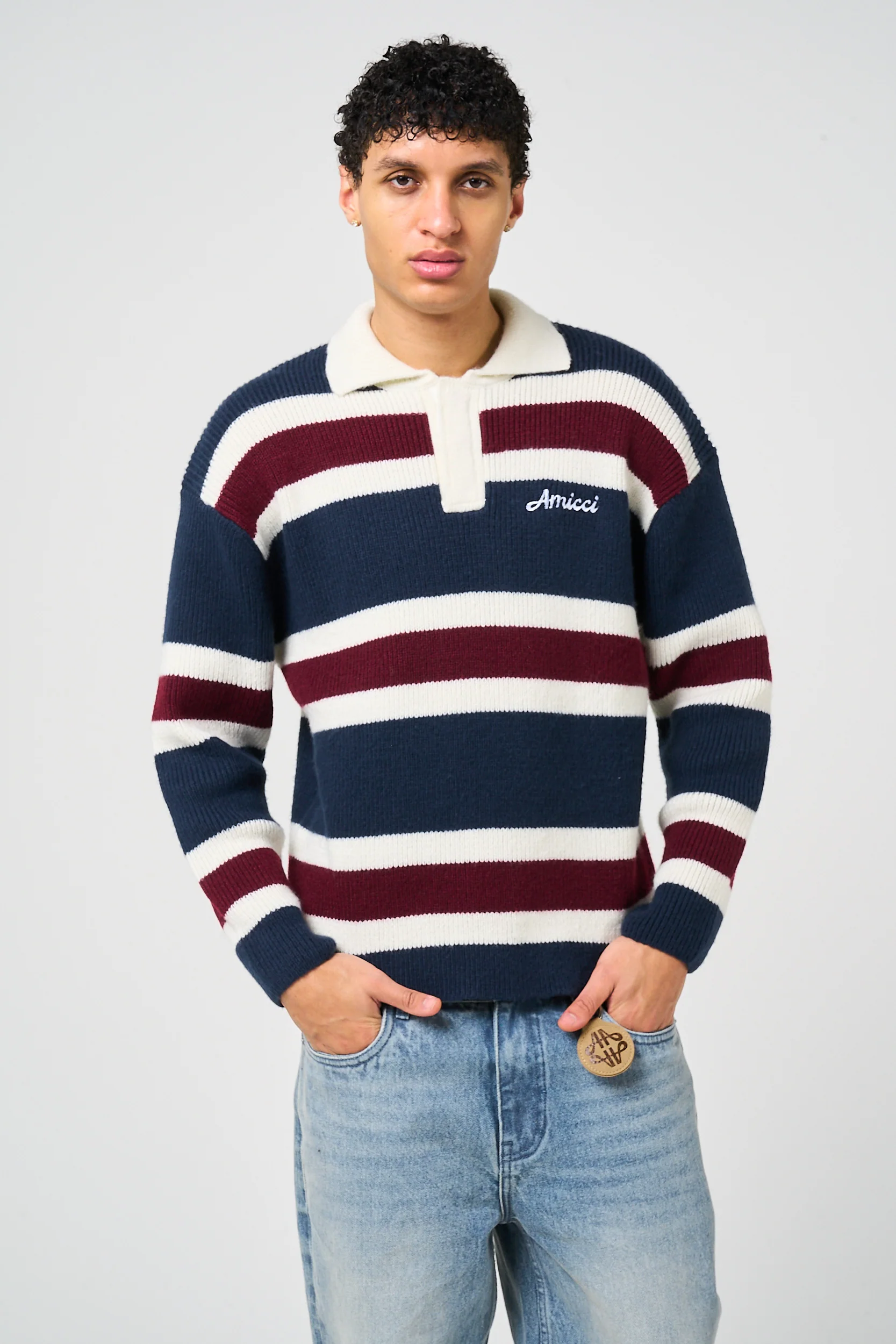 Awing Striped Knitted Sweatshirt - Image 2
