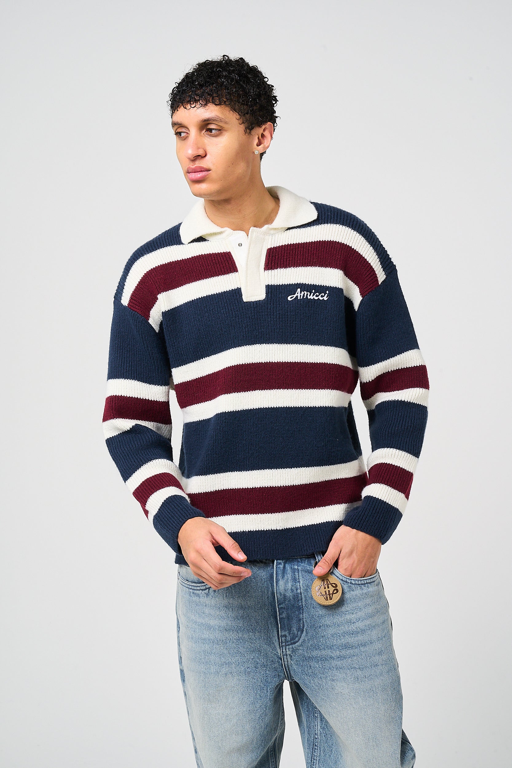 Awing Striped Knitted Sweatshirt - Image 3