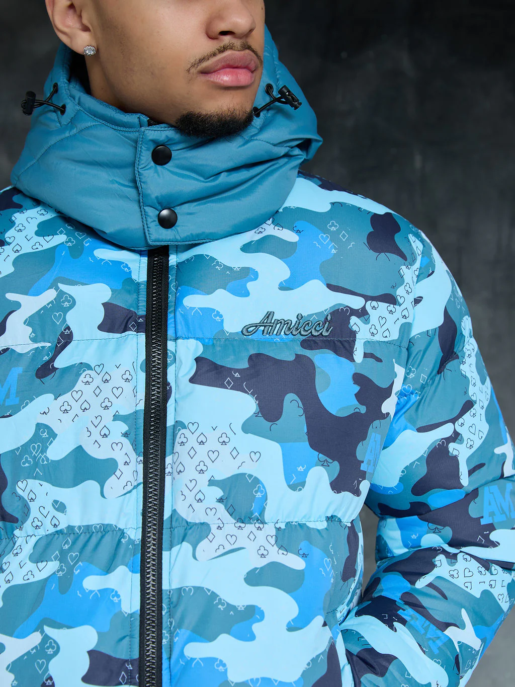 Donte Blue Camo Puffer Jacket - Image 8
