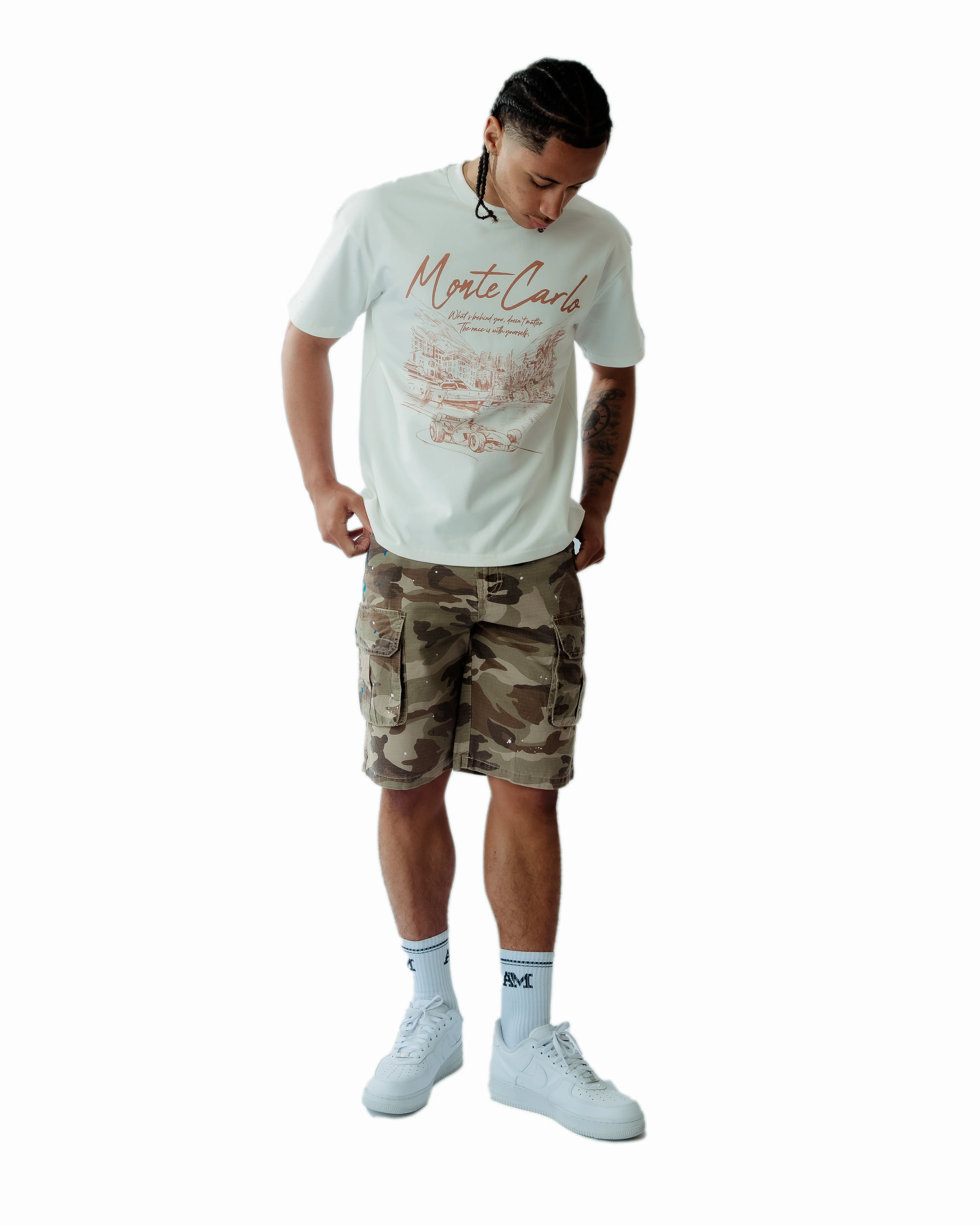 Flavio Beige Camo Shorts - Image 3