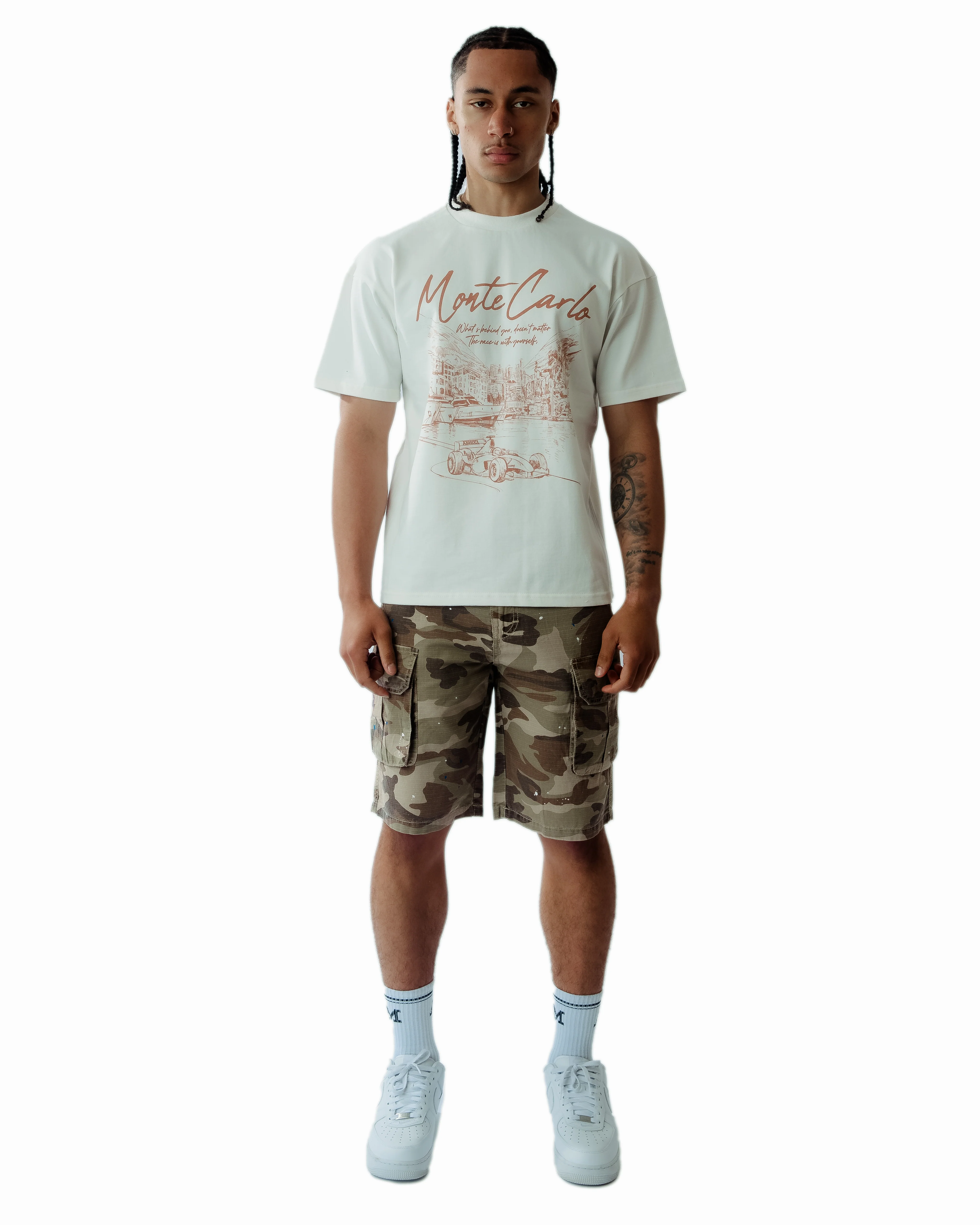 Flavio Beige Camo Shorts - Image 4