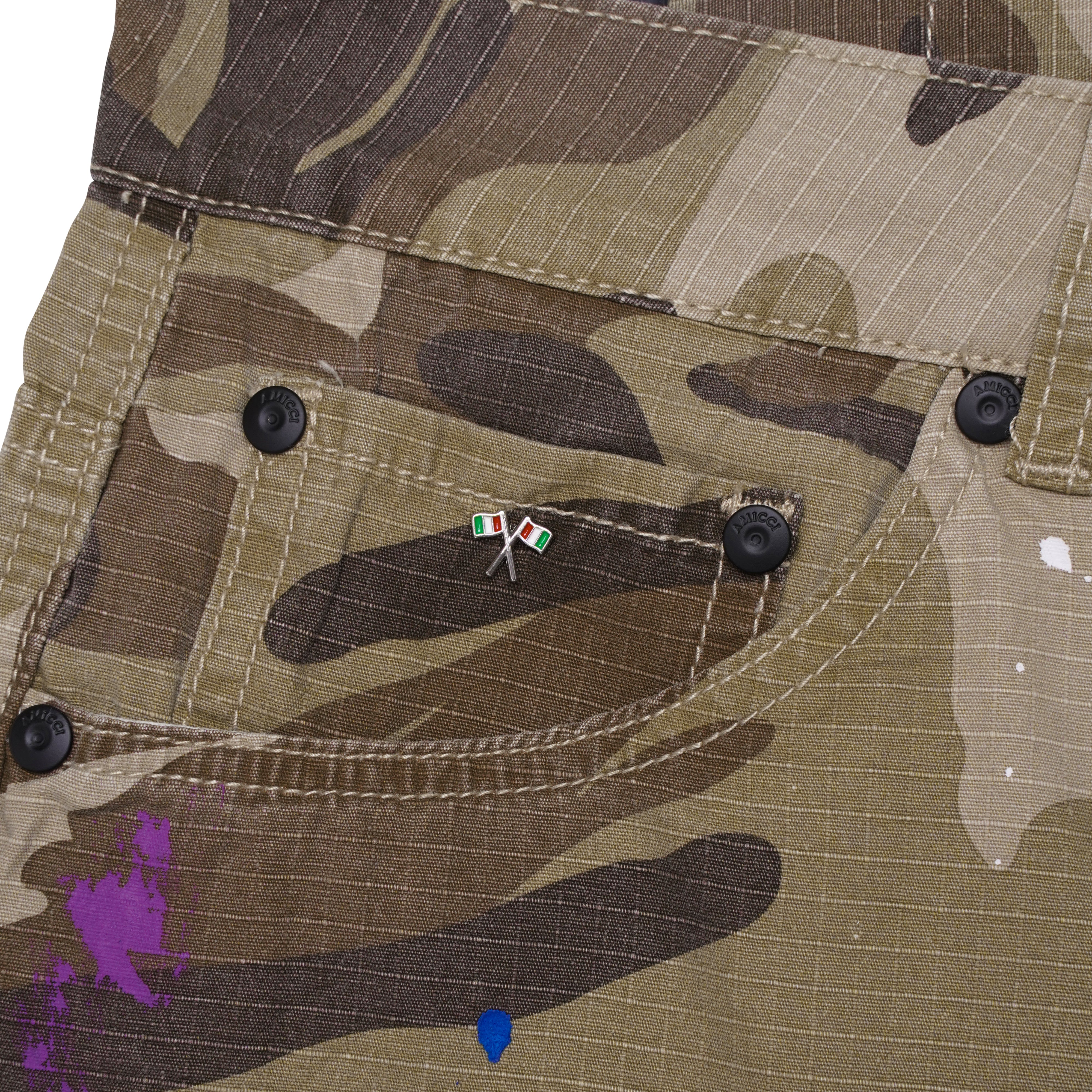 Flavio Beige Camo Shorts - Image 6