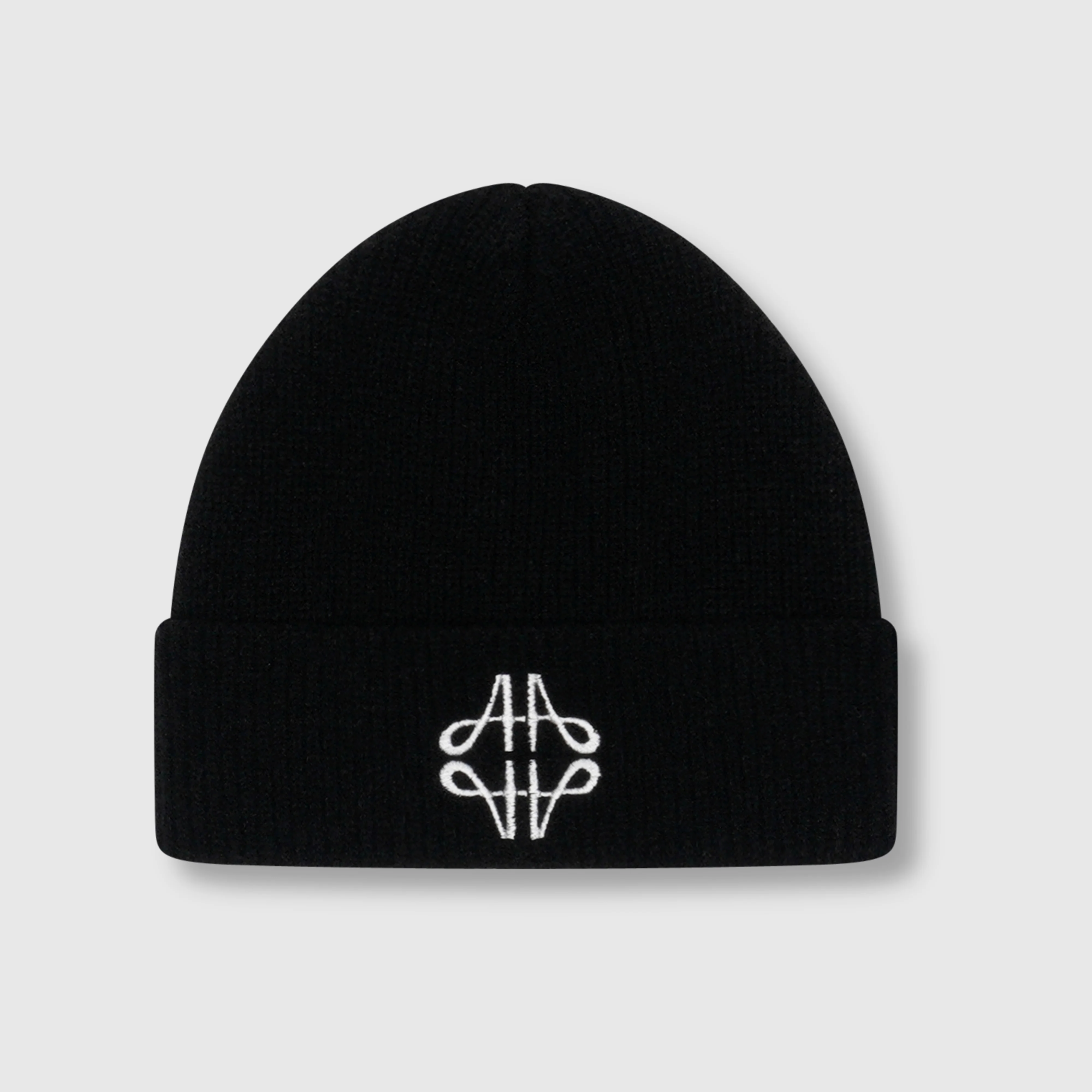 Fluffy Emblem Black Knitted Beanie - Image 2