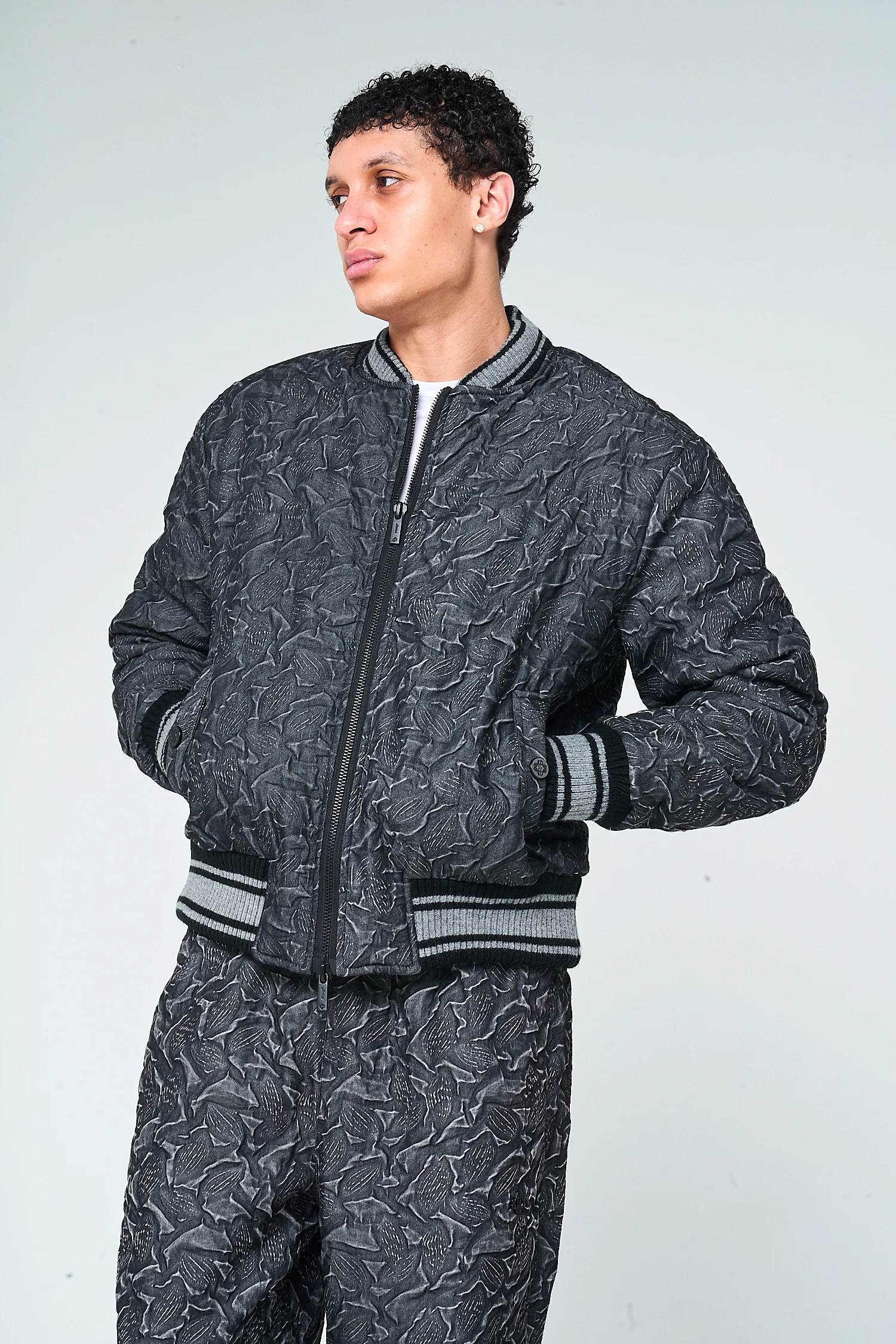 Fonsie Textured Bomber Jacket - Image 3