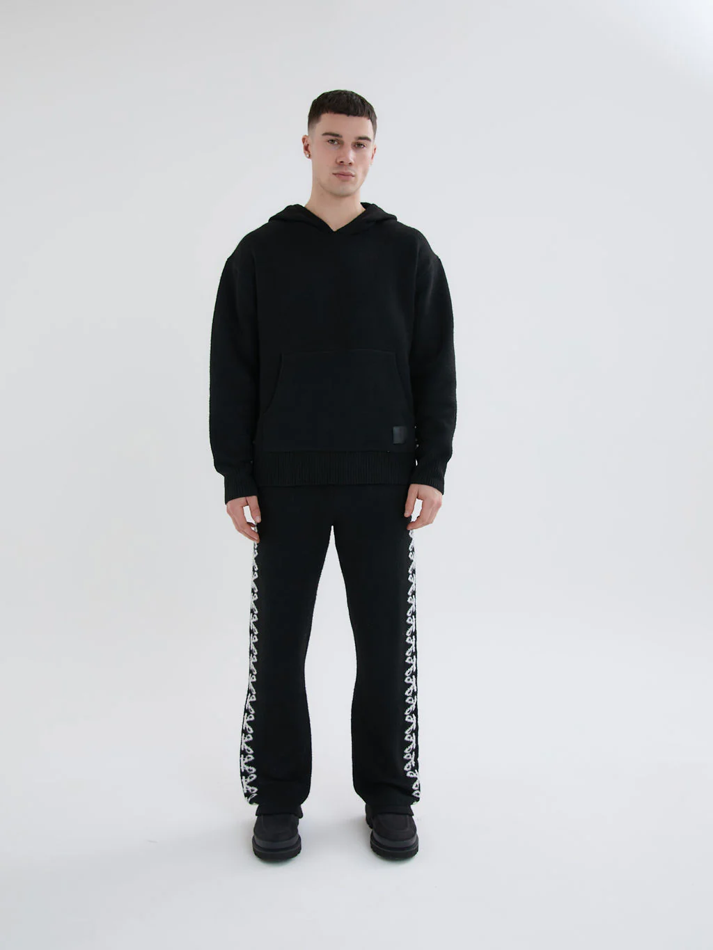 Merino Knitwear Black Jogger - Image 2