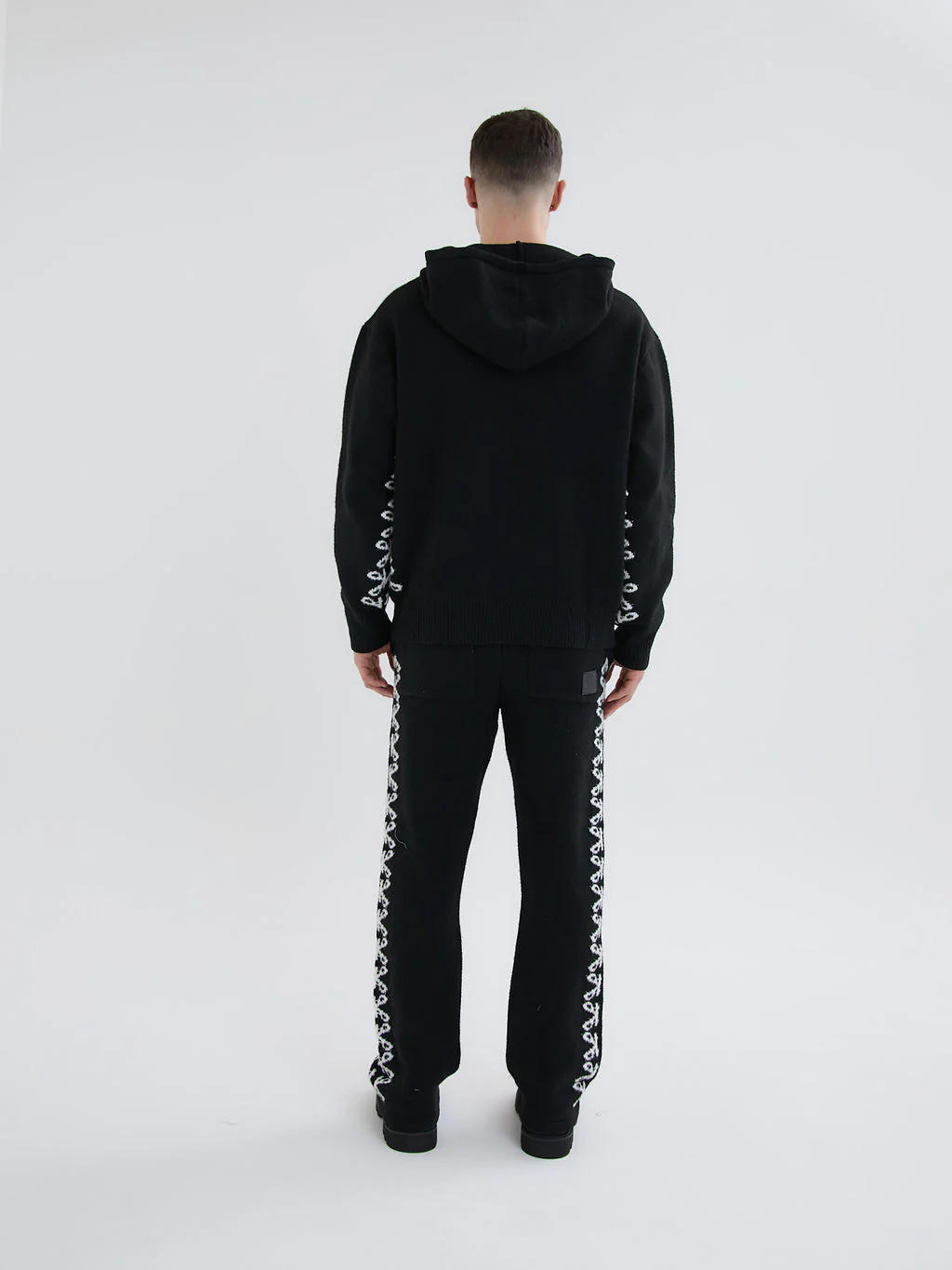 Merino Knitwear Black Jogger - Image 4