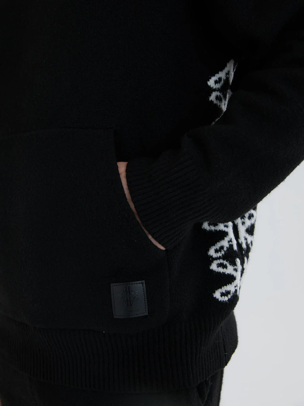 Merino Knitwear Black Hoodie - Image 6