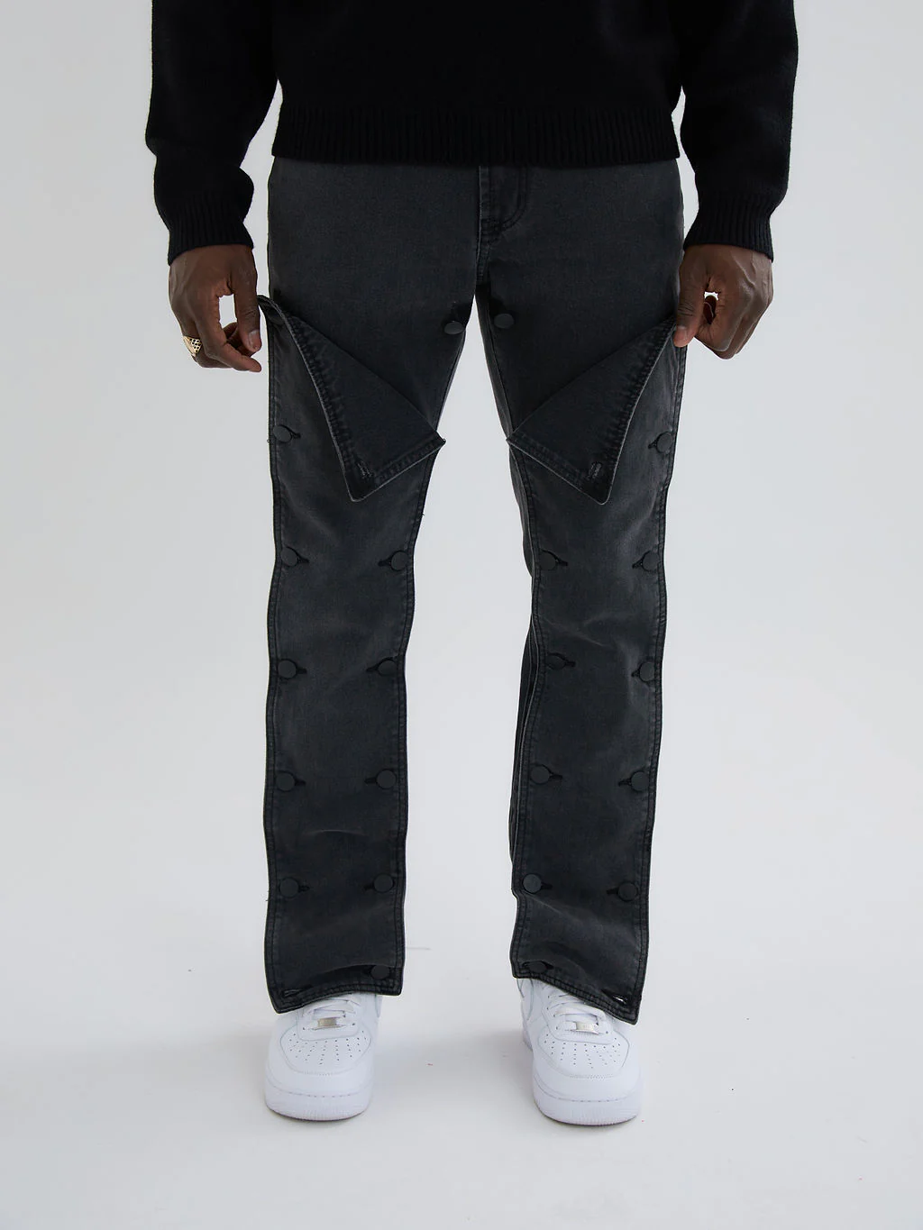 Knox Black Washed Panelled Jean - Image 7