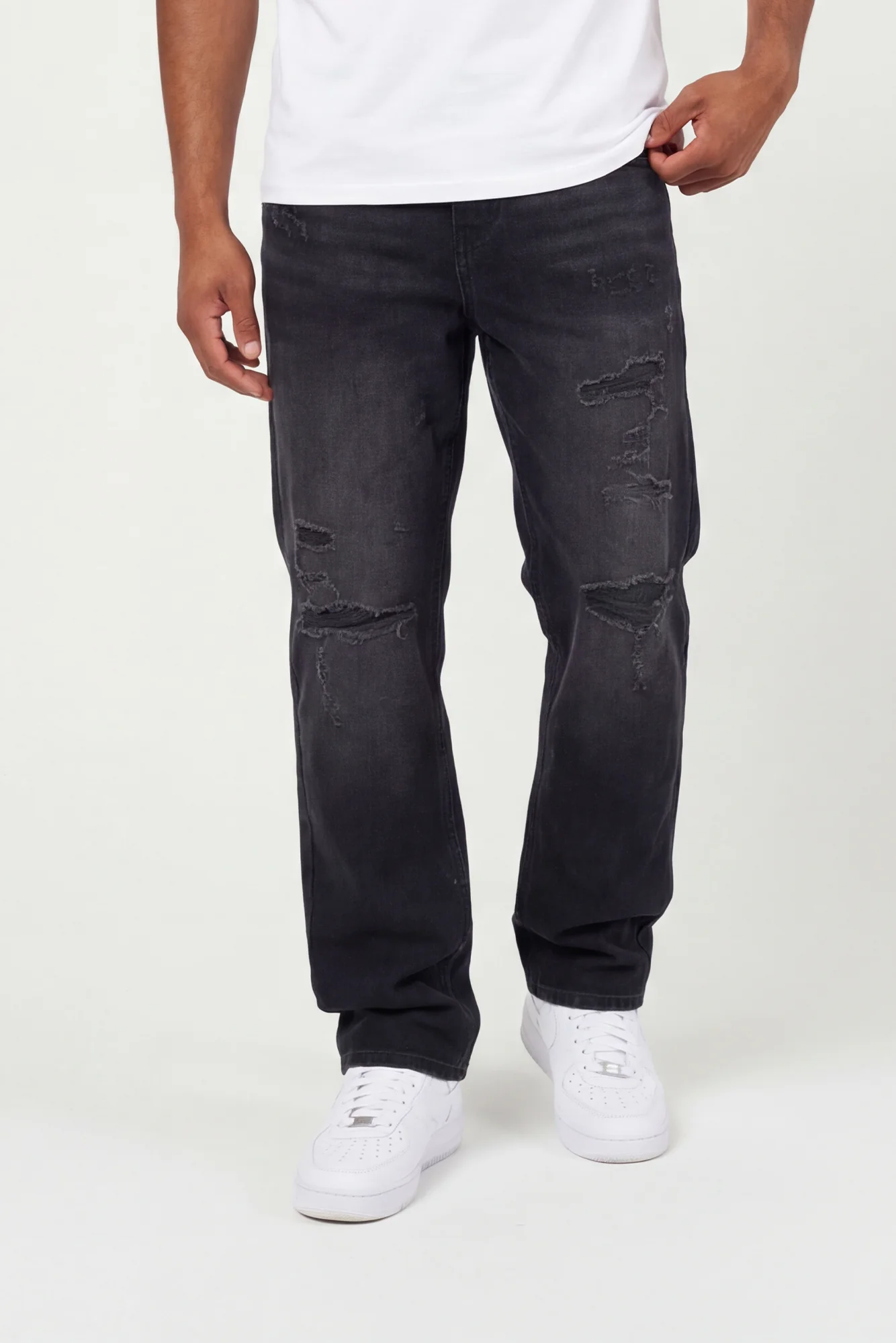 Lennox Ripped Black Straight Jean - Image 4