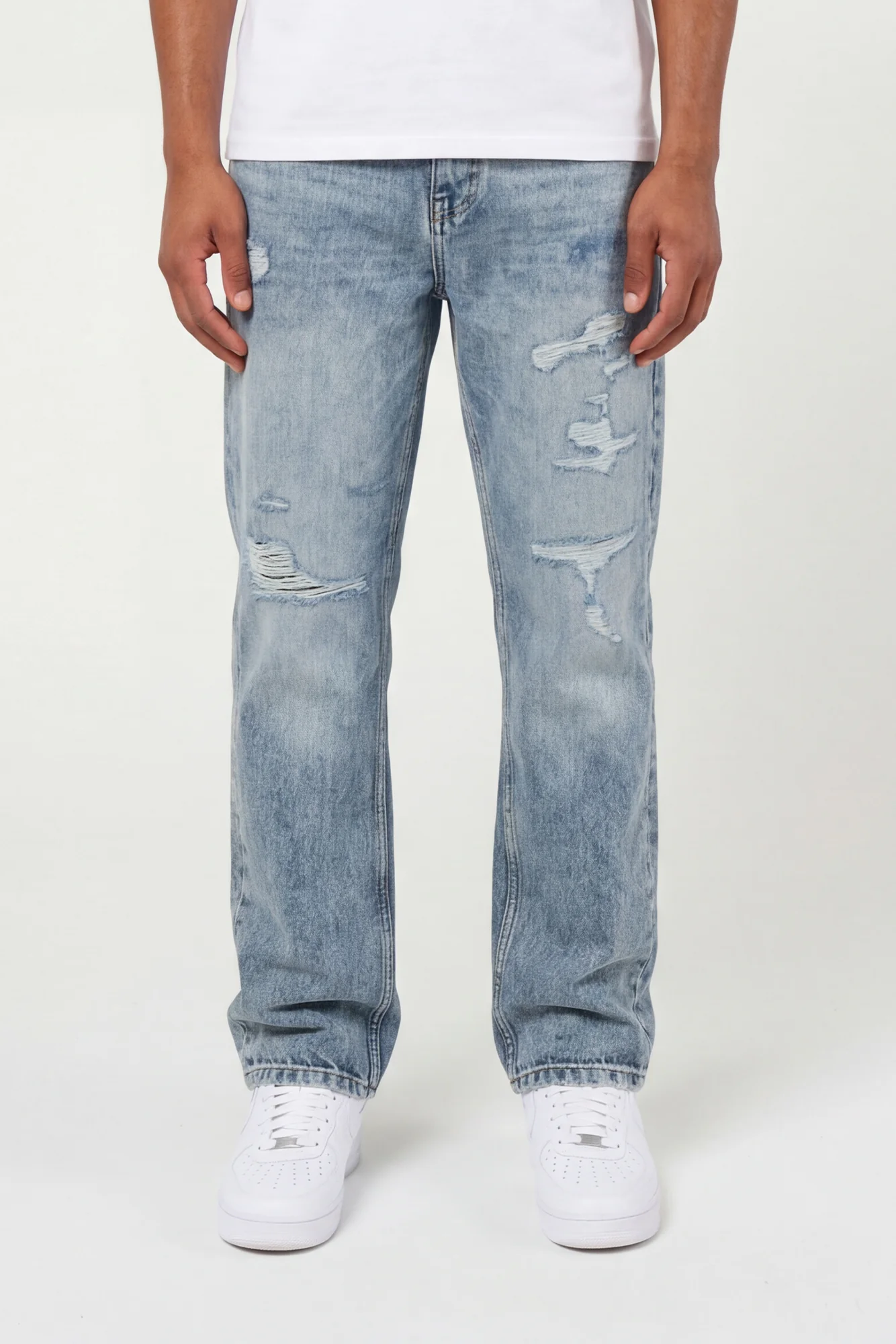 Lennox Ripped Mid Blue Straight Jean - Image 3