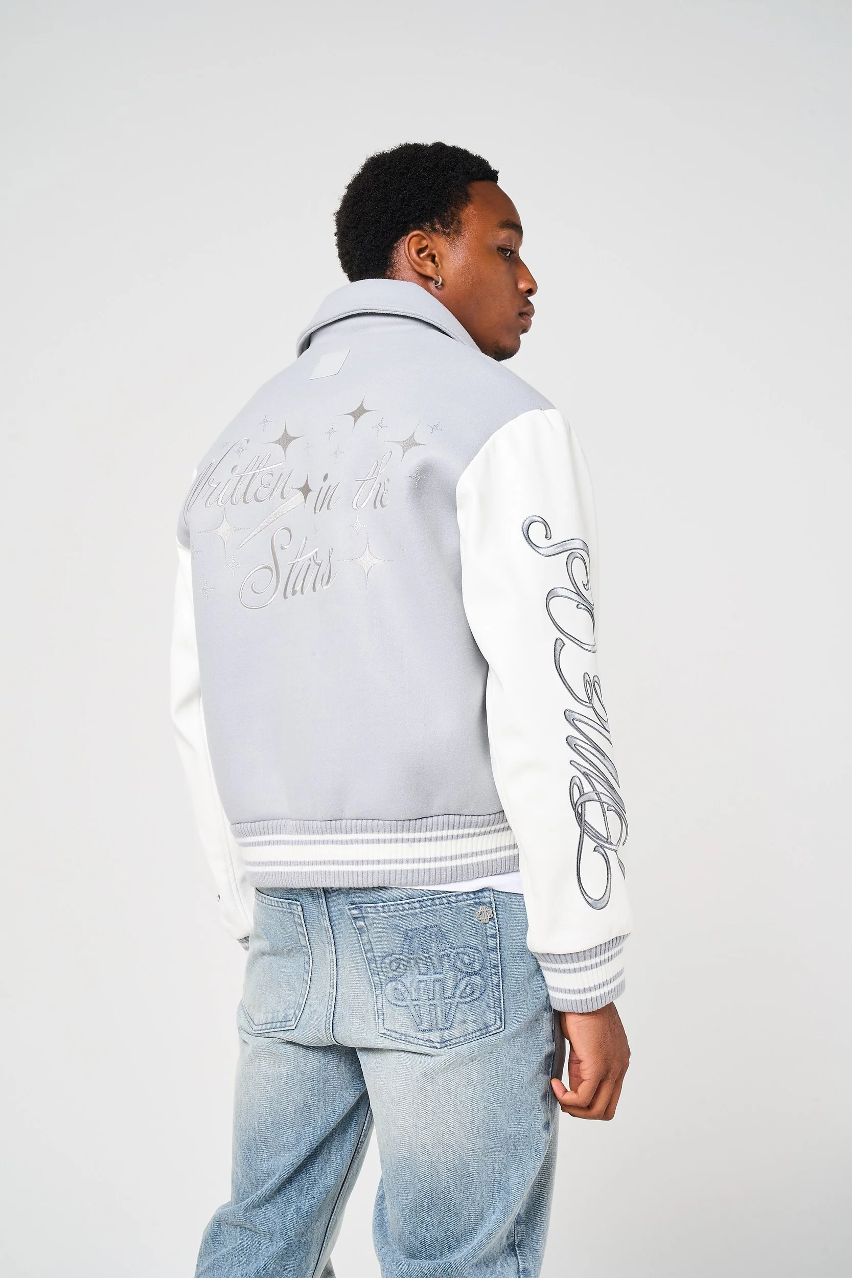Lusso Grey Varsity Jacket - Image 5