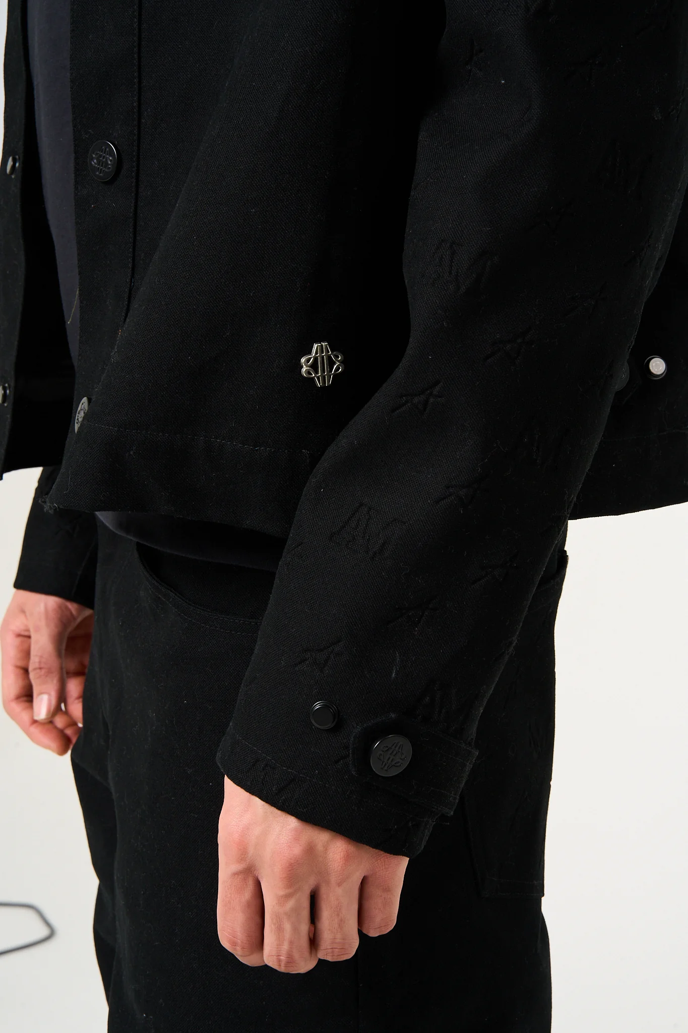 Maceo Embossed Jacket Black - Image 5