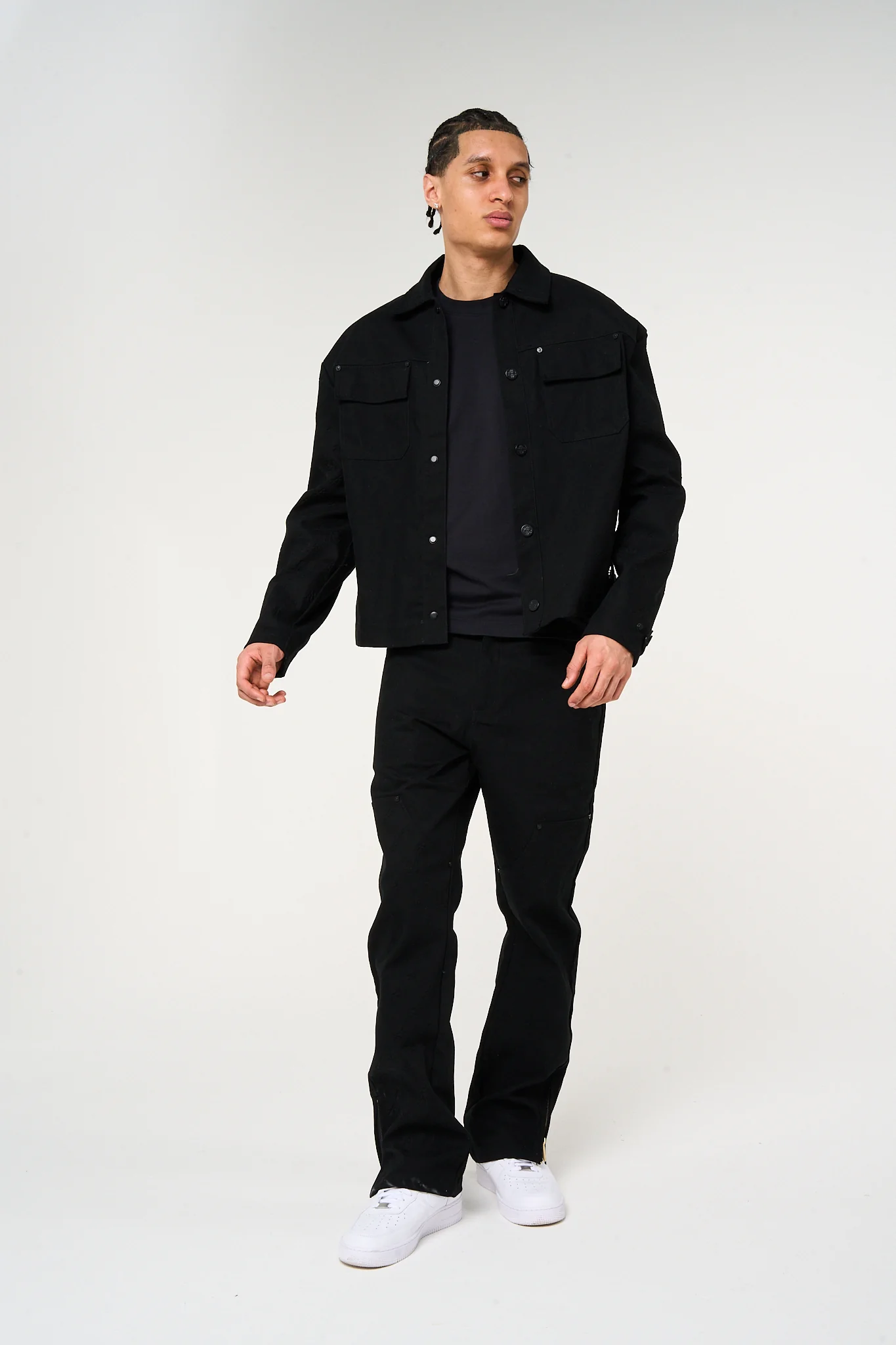 Maceo Embossed Carpenter Pants Black - Image 4