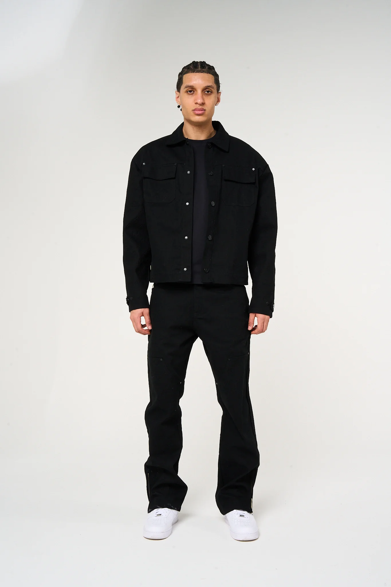 Maceo Embossed Carpenter Pants Black - Image 7