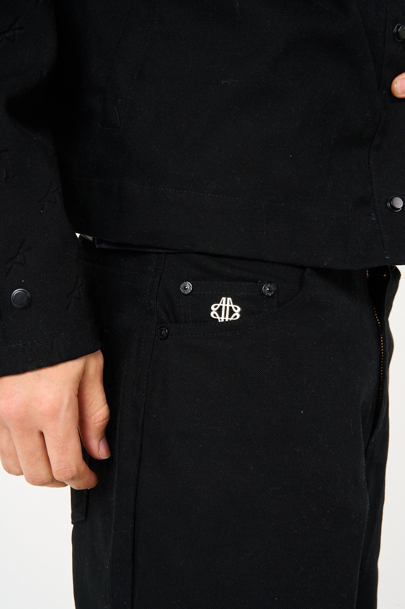 Maceo Embossed Carpenter Pants Black - Image 9