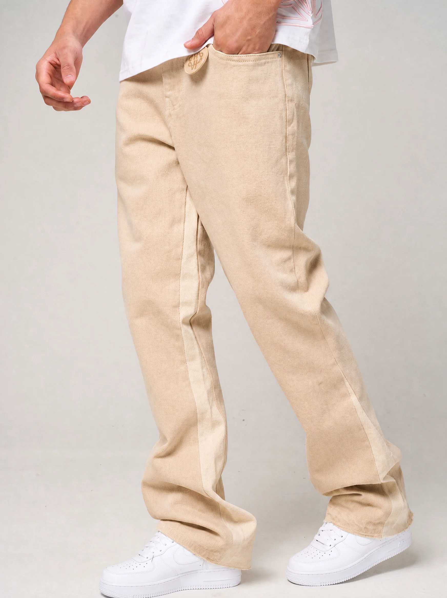 Maranello Beige Flare Jean - Image 3