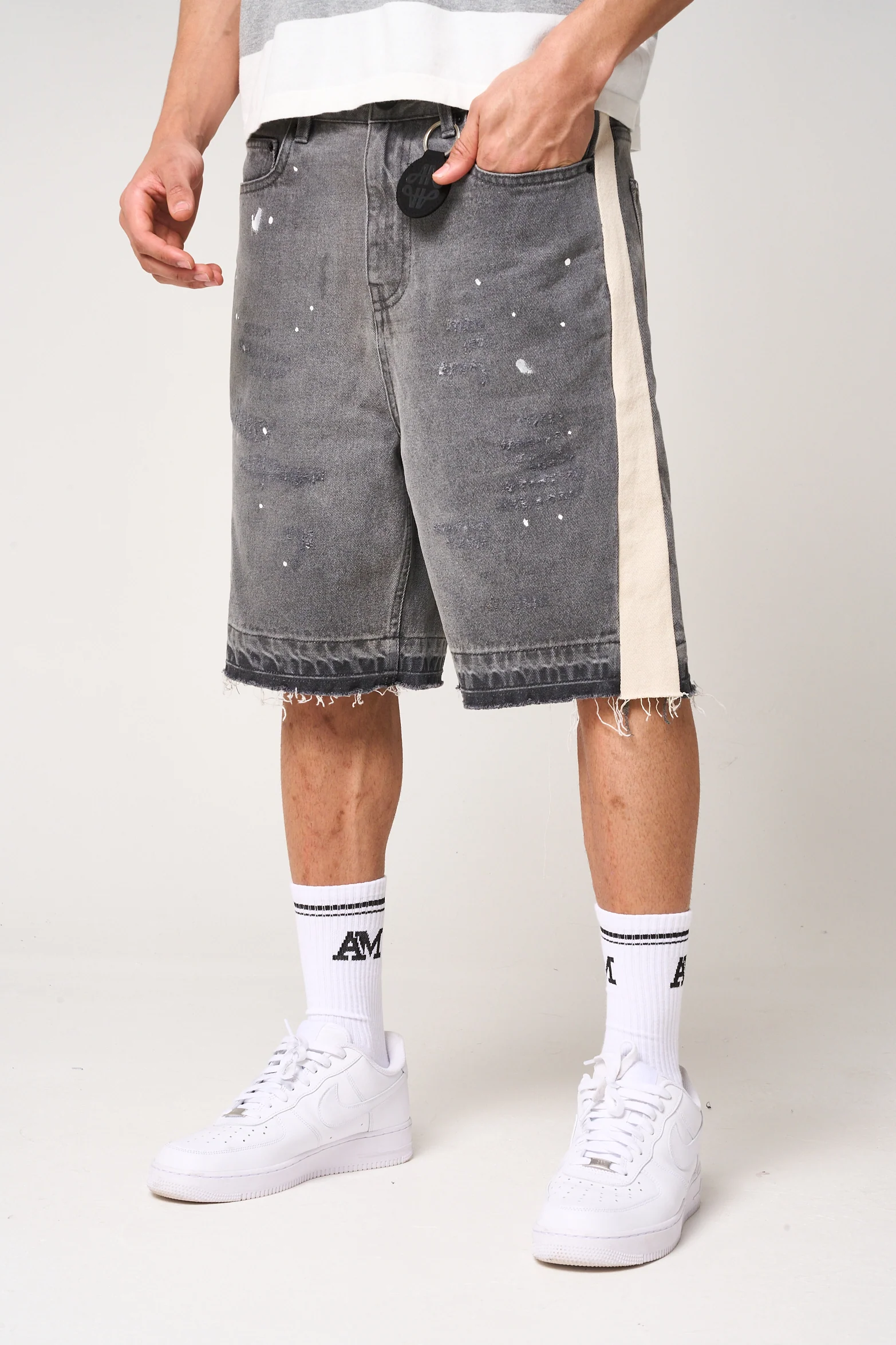 Maranello Grey Denim Shorts - Image 2