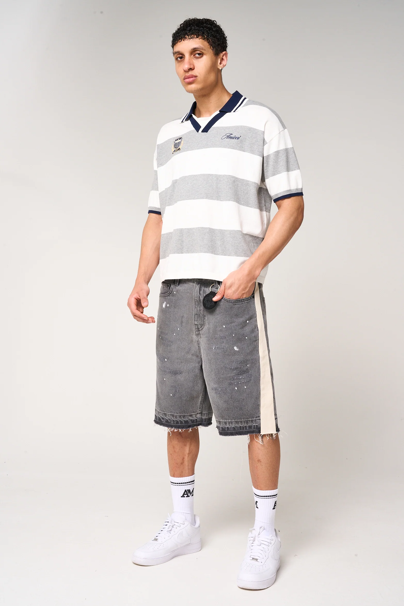 Maranello Grey Denim Shorts - Image 5