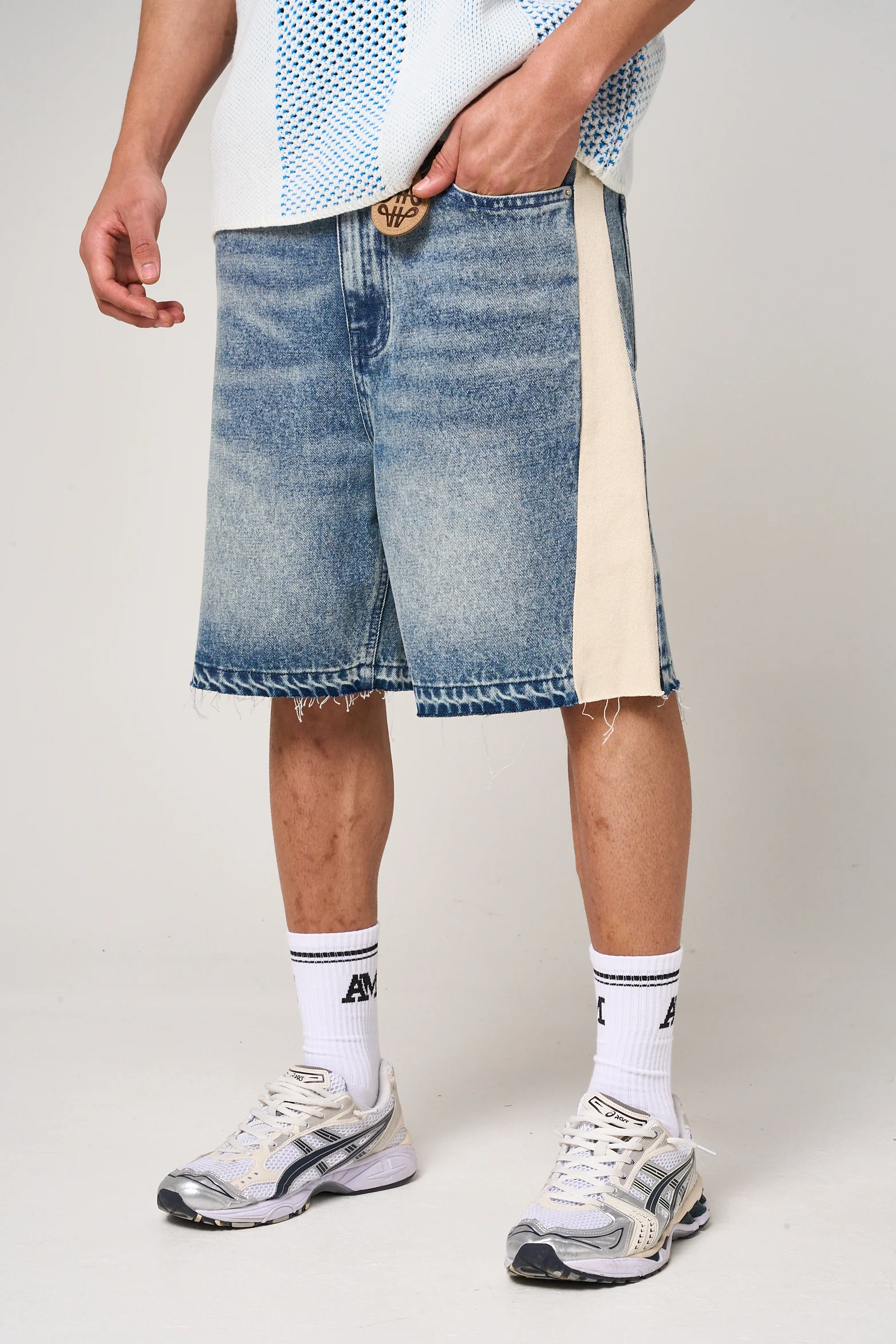 Maranello Mid Blue Denim Shorts - Image 2