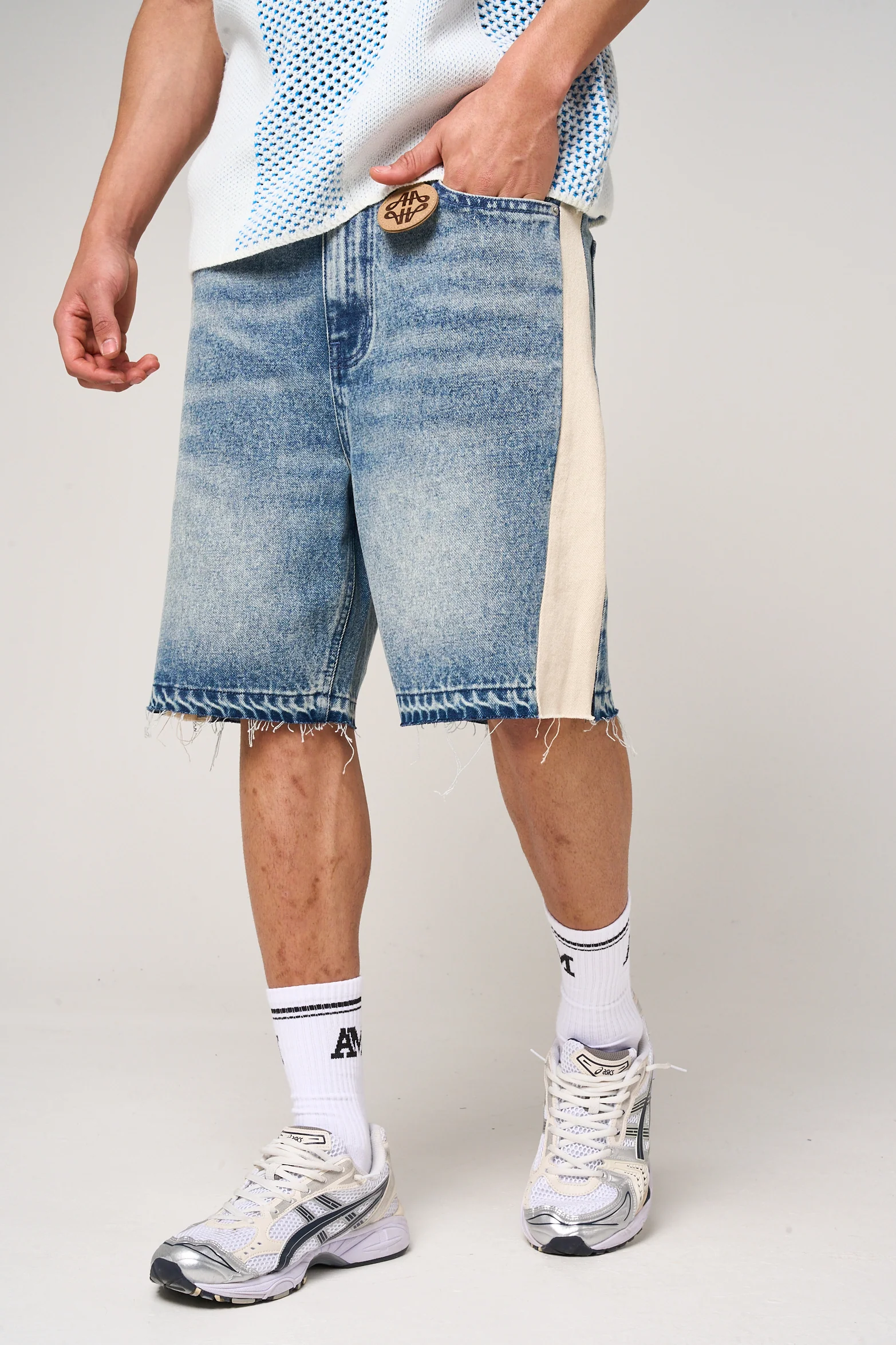 Maranello Mid Blue Denim Shorts - Image 3
