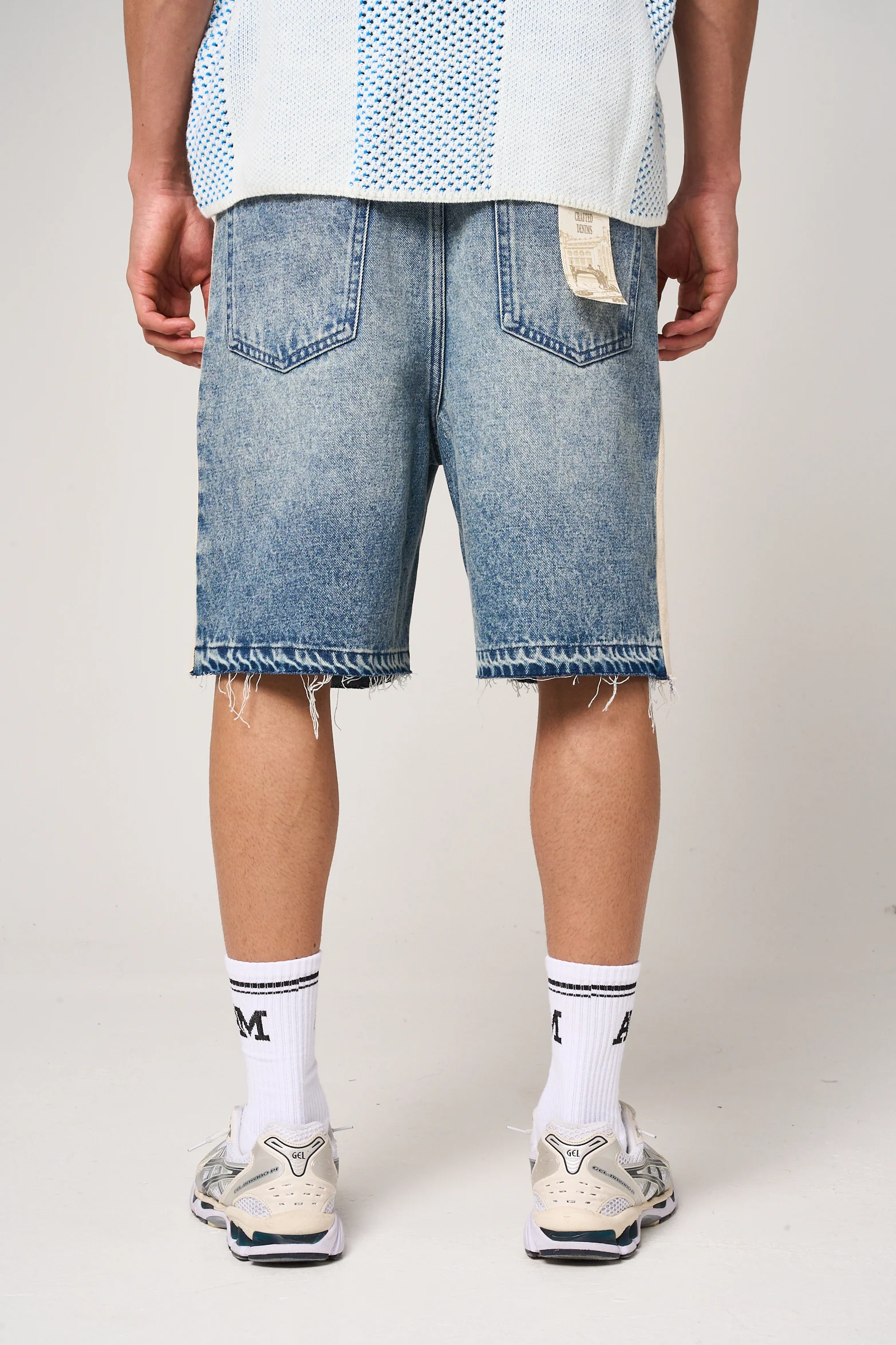 Maranello Mid Blue Denim Shorts - Image 6