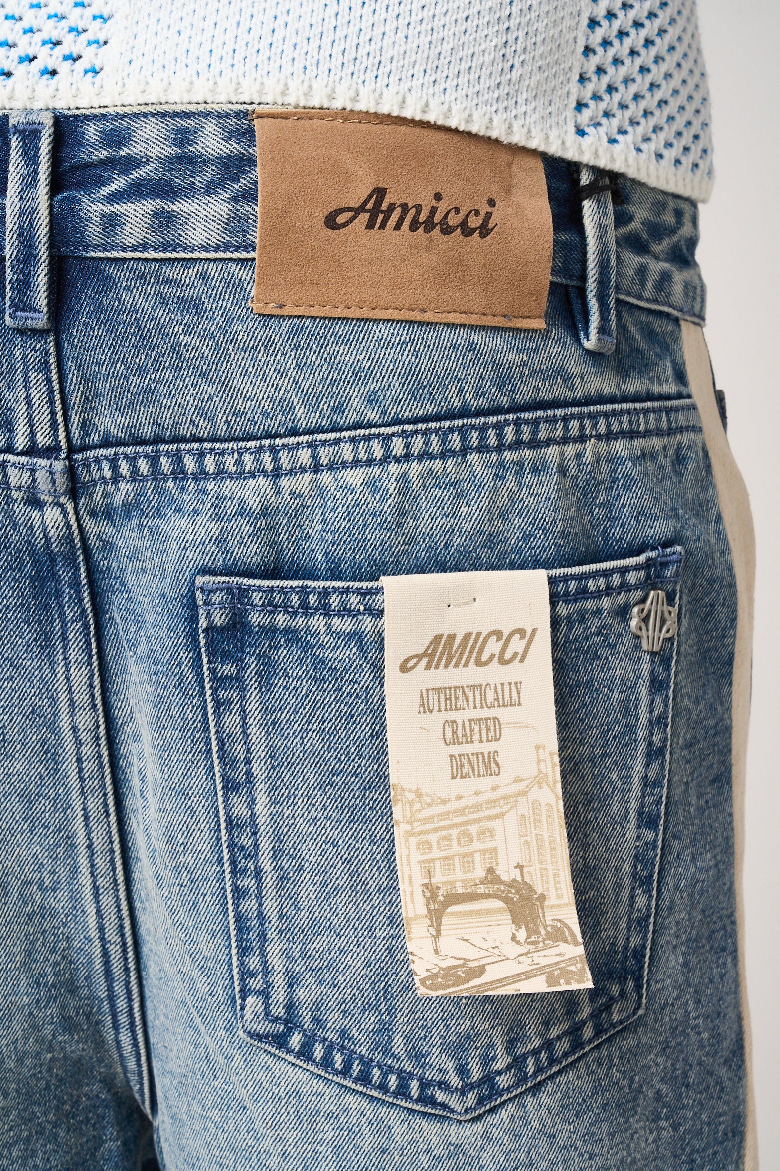 Maranello Mid Blue Denim Shorts - Image 7