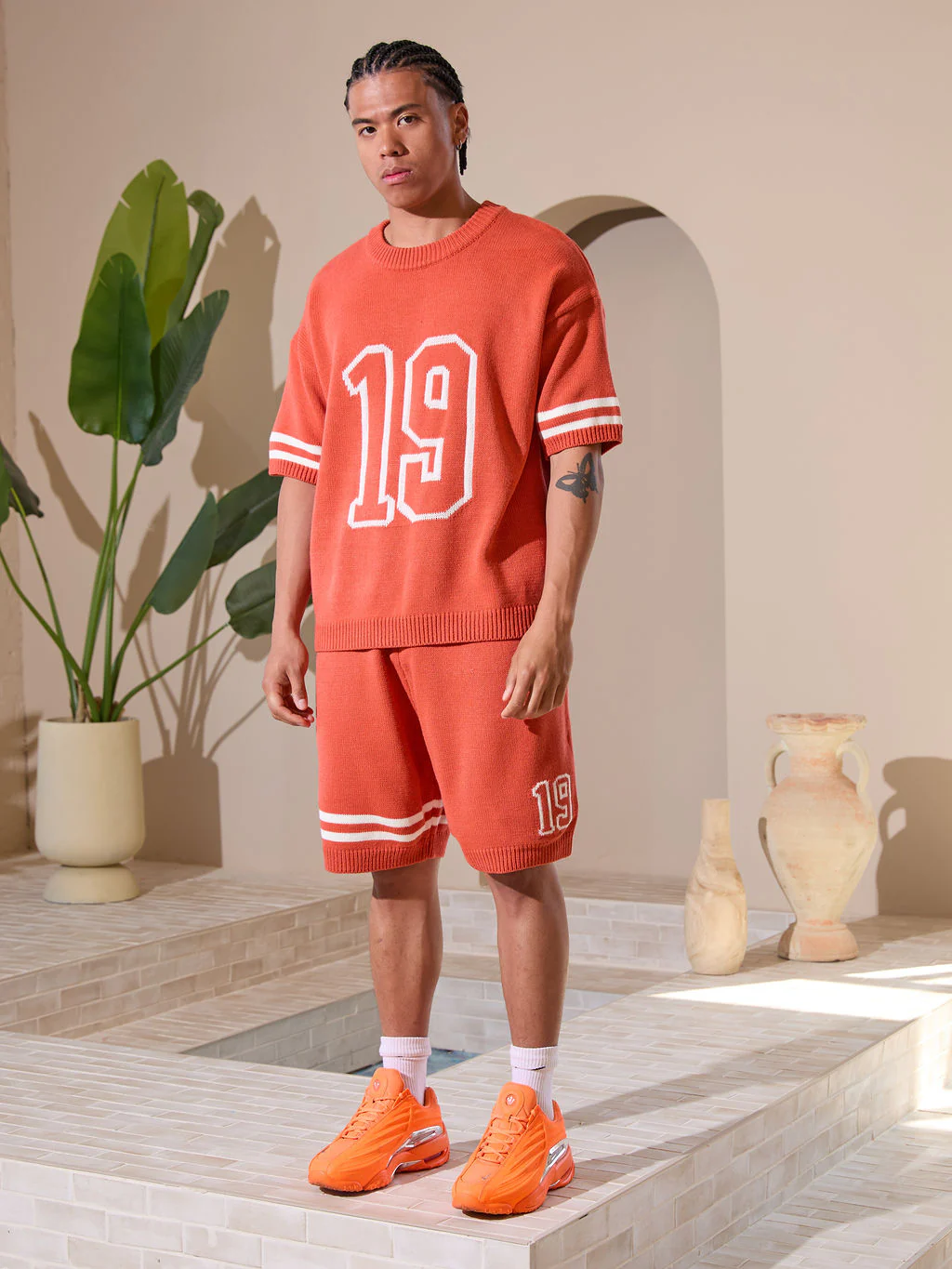 Nantes Knitted Shorts Orange - Image 4