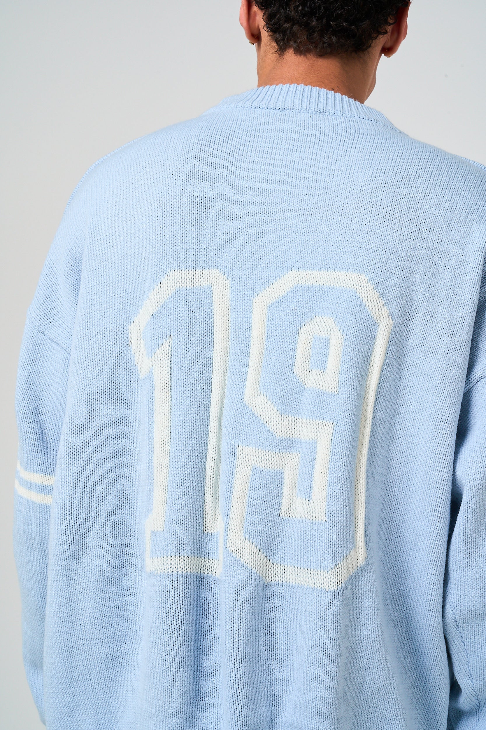 Nantes Long Sleeve Blue Knitted T Shirt - Image 6