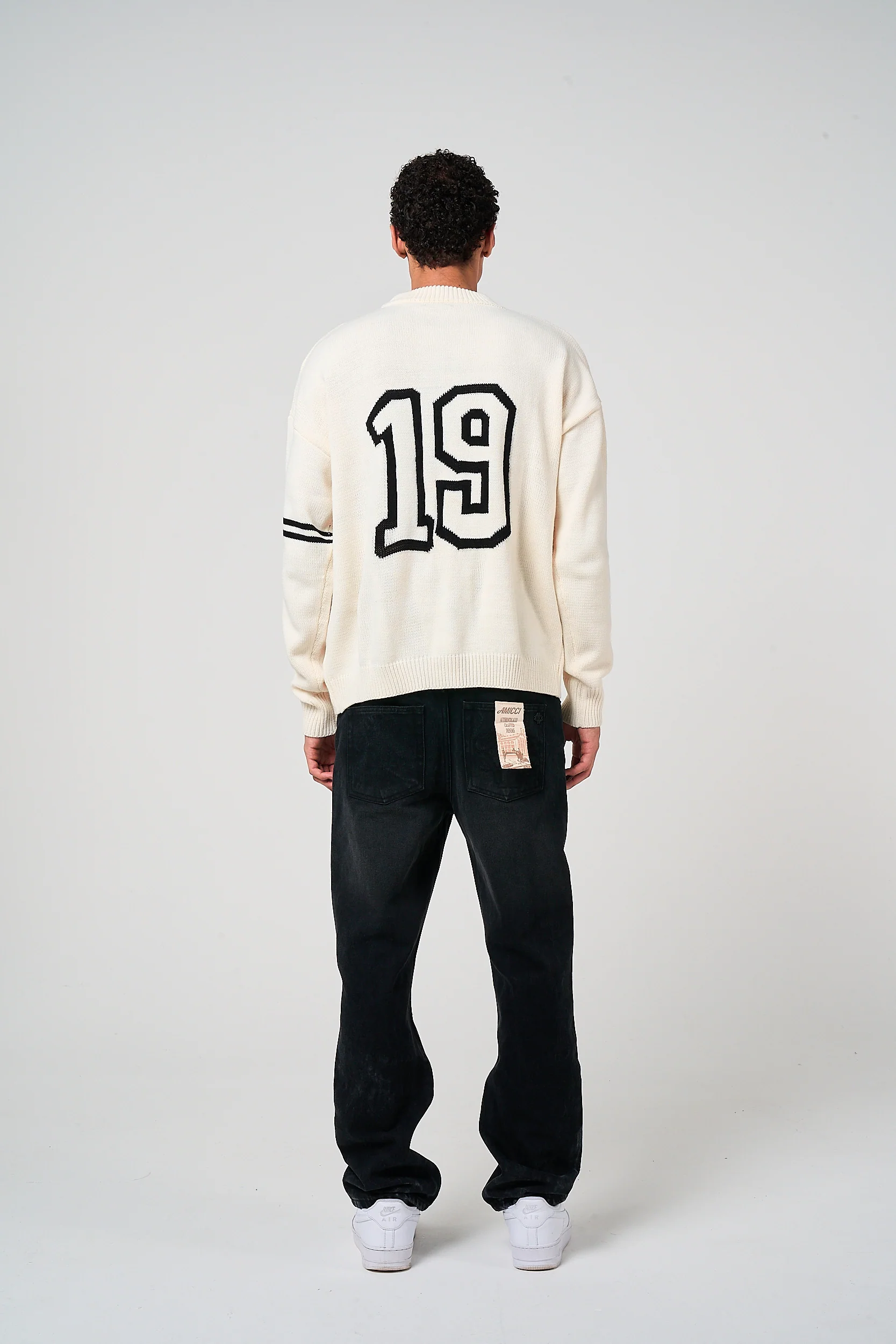 Nantes Long Sleeve White Knitted T Shirt