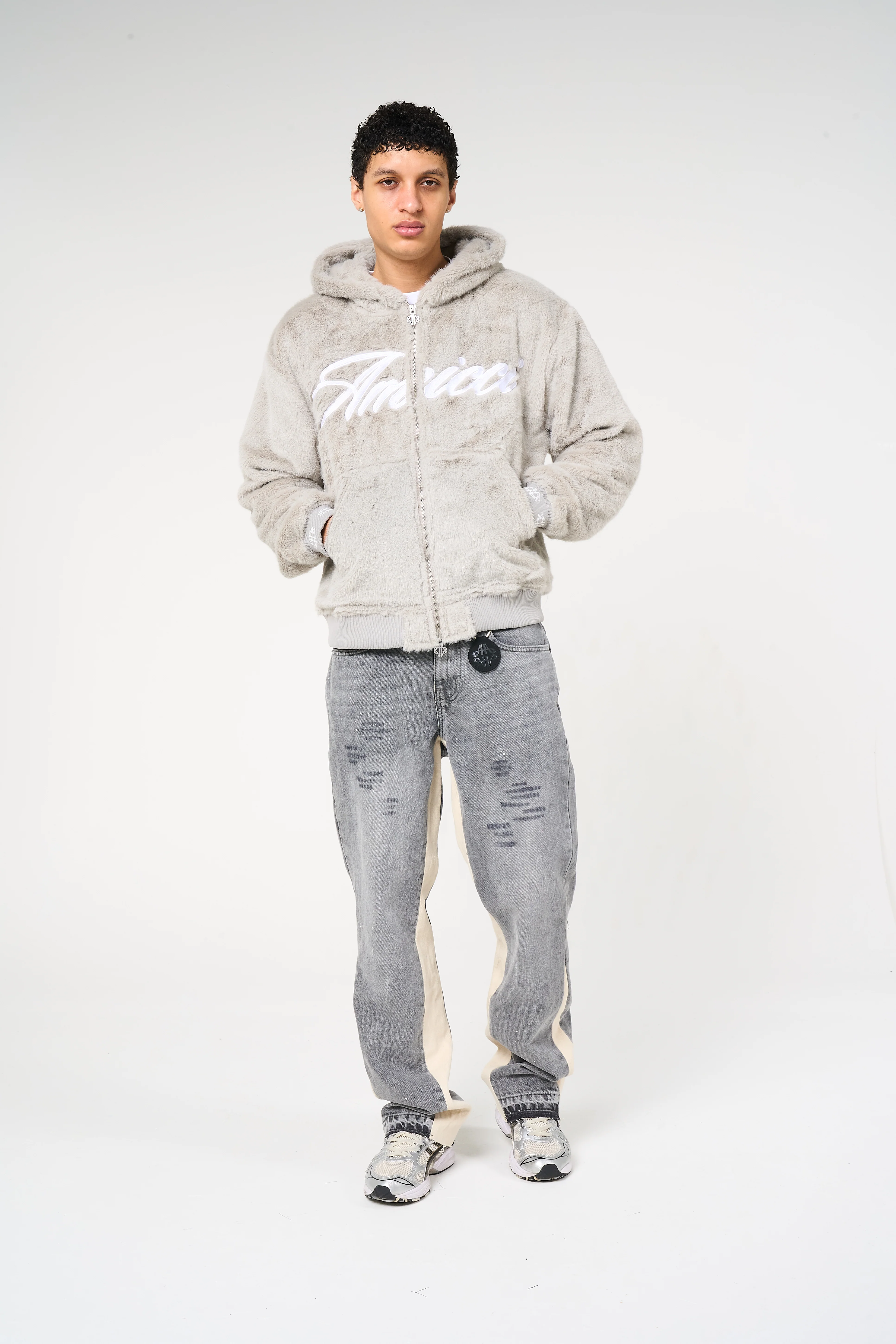 Oakley Grey Fur Hoodie - Image 5