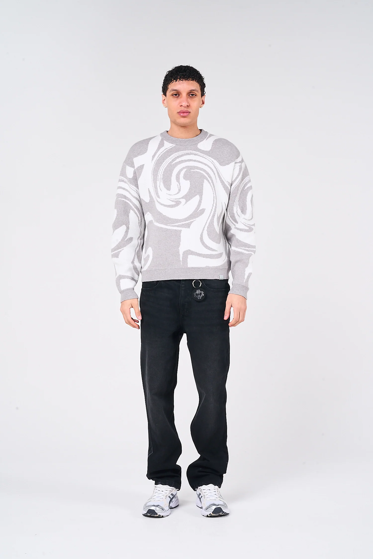 Pierce Grey Knitted Sweatshirt - Image 4