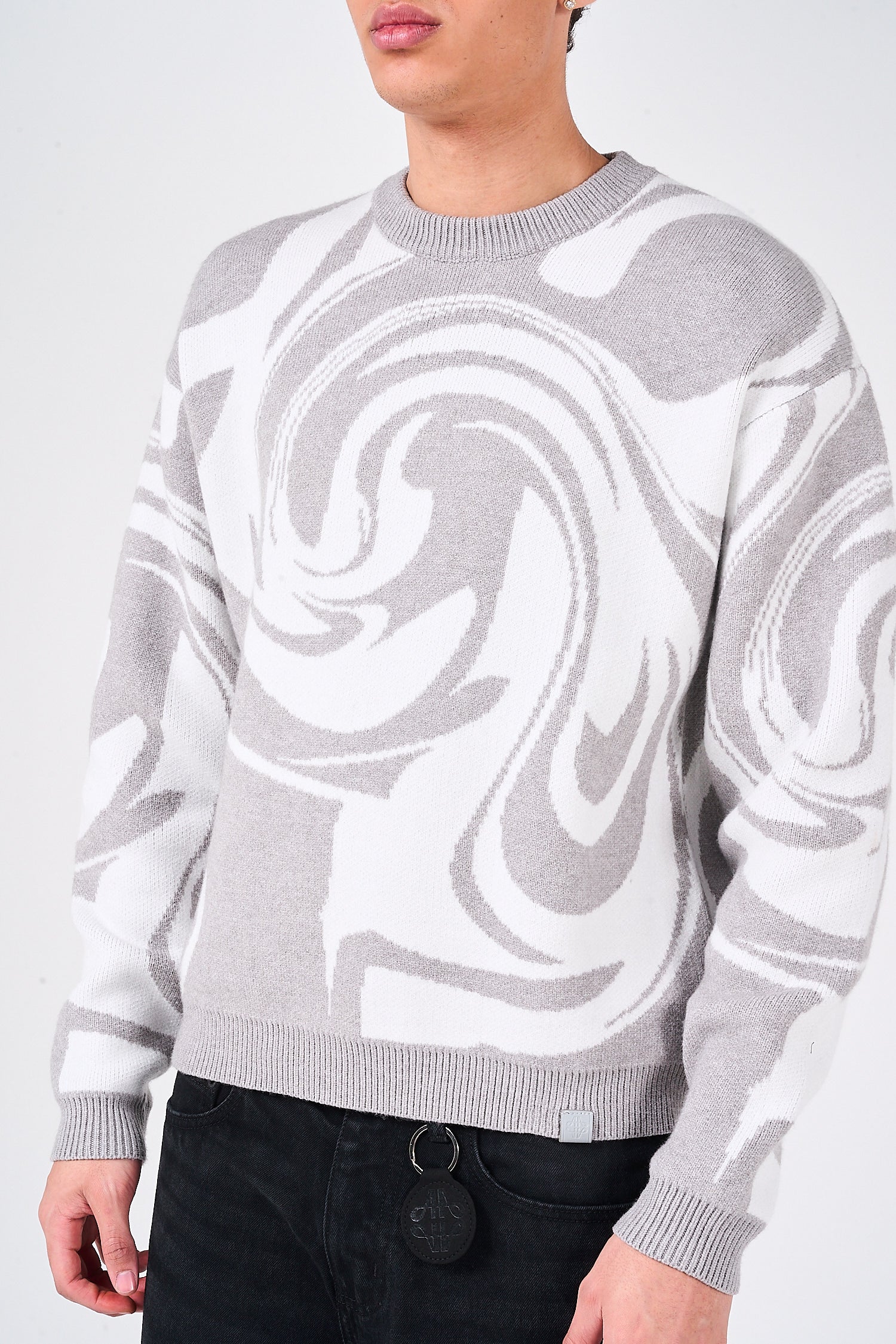 Pierce Grey Knitted Sweatshirt - Image 5