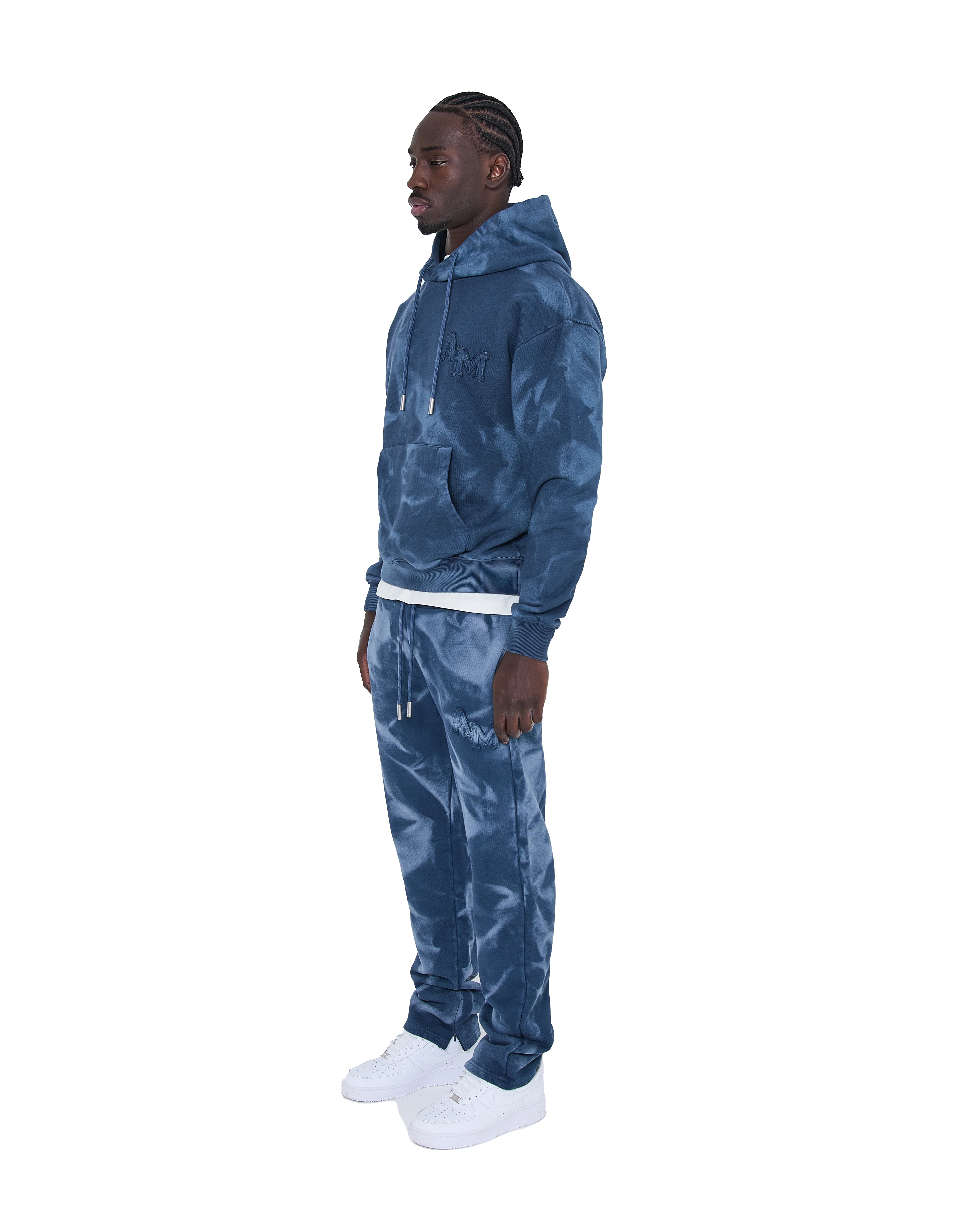 Rezaro Washed Hoodie Navy - Image 4