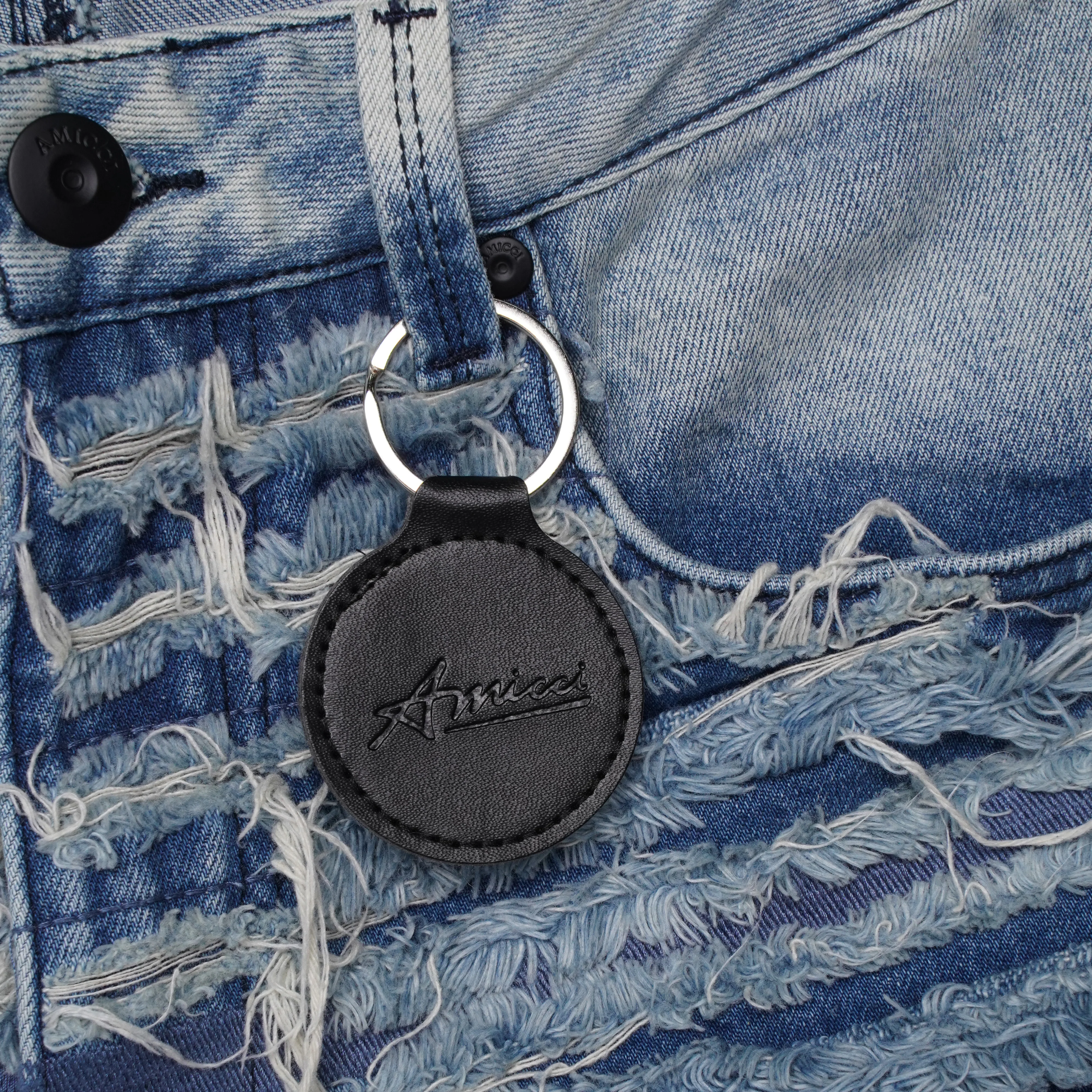 Sassari Frayed Blue Denim Shorts - Image 8