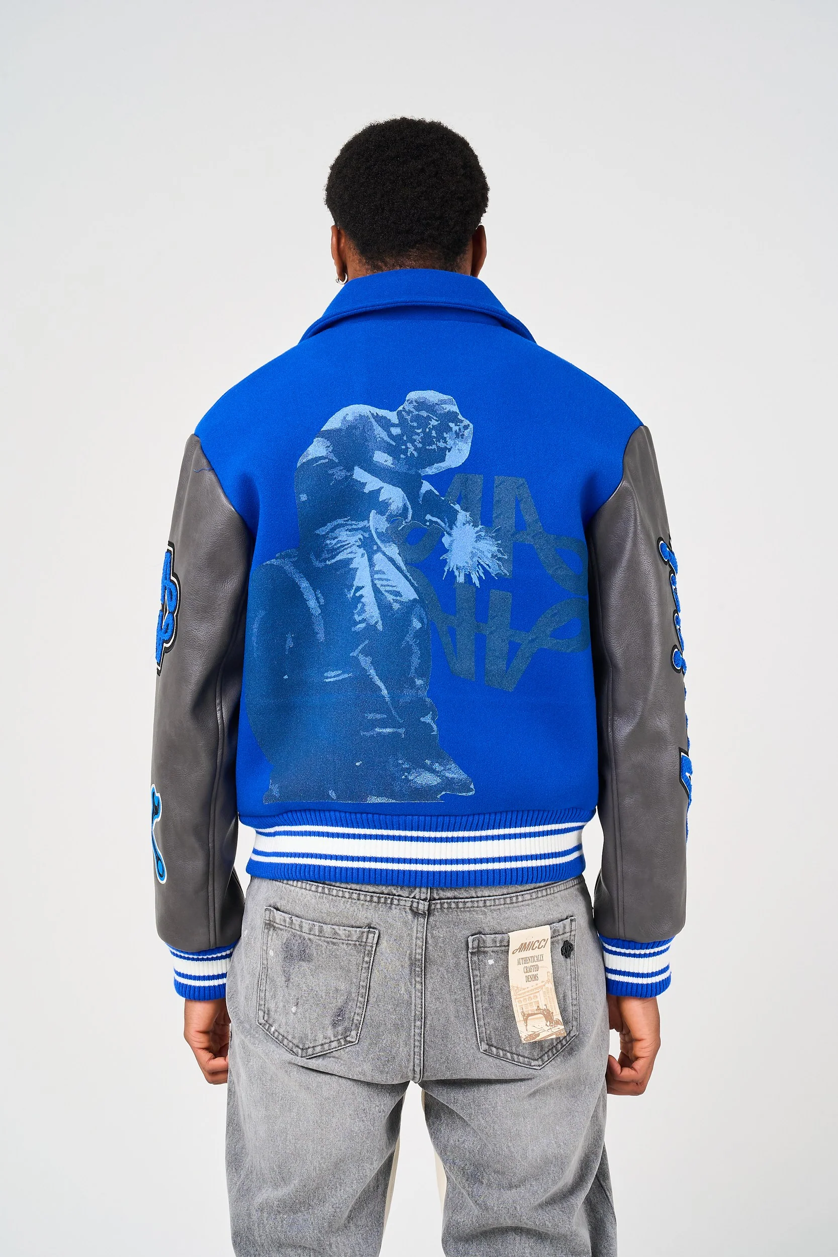 Taras Navy Varsity Jacket - Image 5