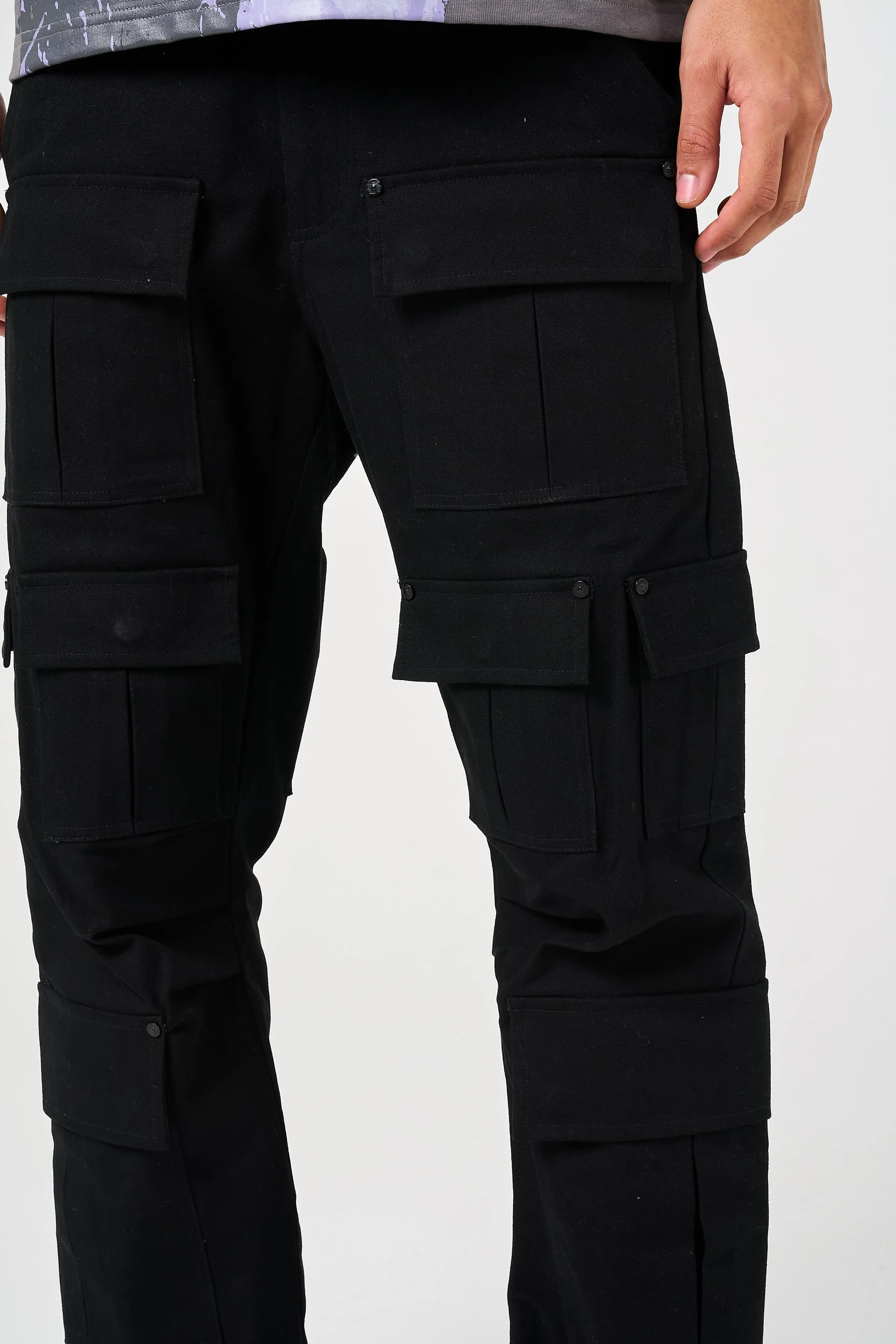 Terron Black Cotton Twill Pants - Image 5